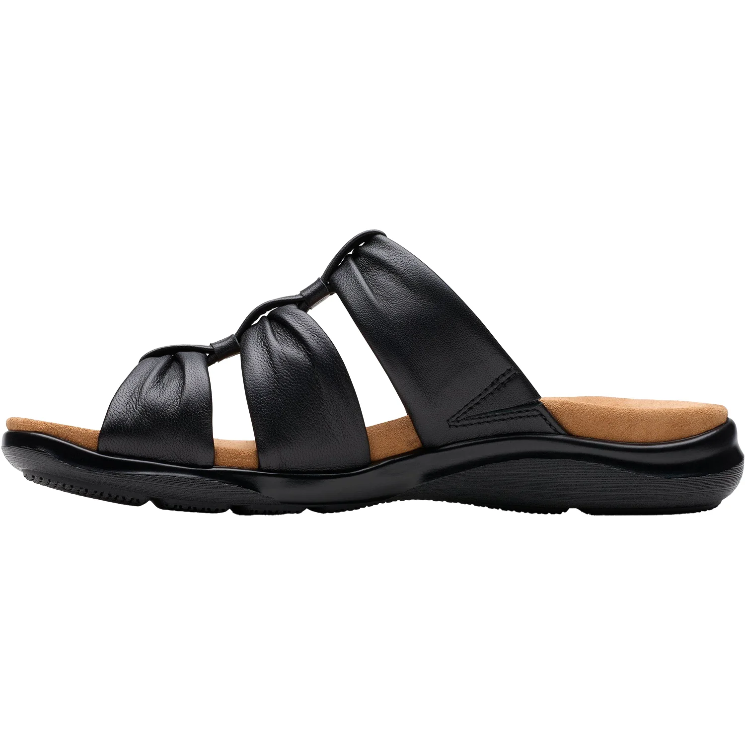 Clarks Kitly Slide Women's Slide Sandals Black Leather - Image 3