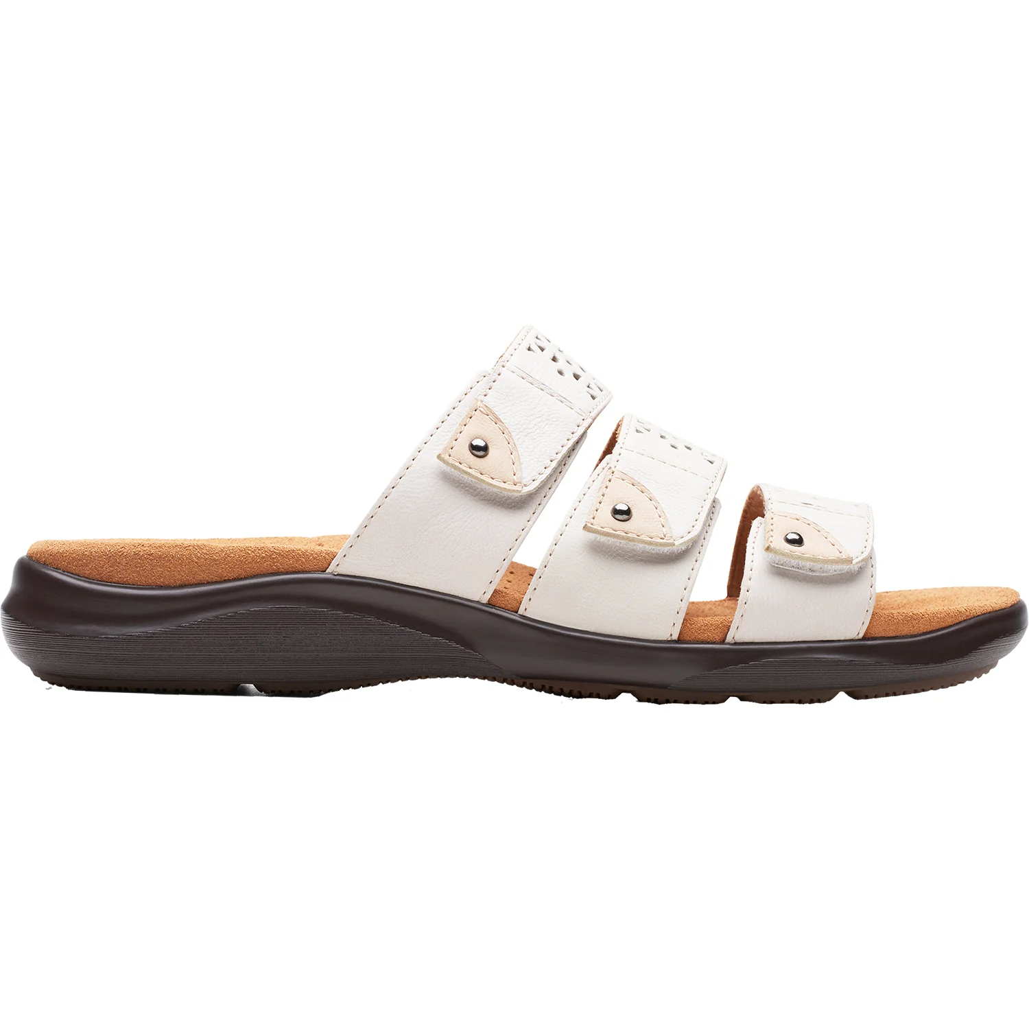 Clarks Kitly Walk Women's Slide Sandals White Leather