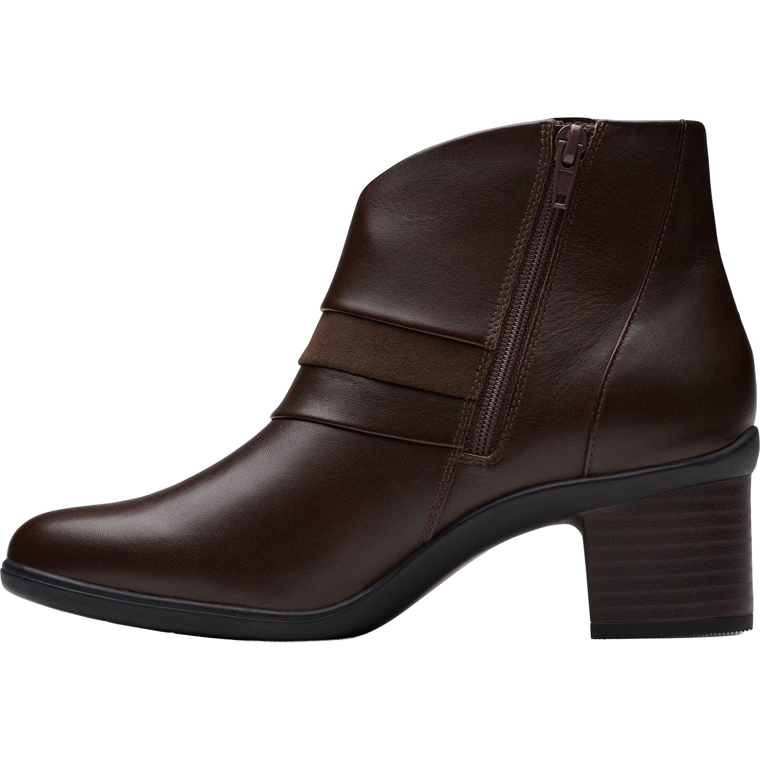 Women's Clarks Shaya Sky Dark Brown Leather - Image 3