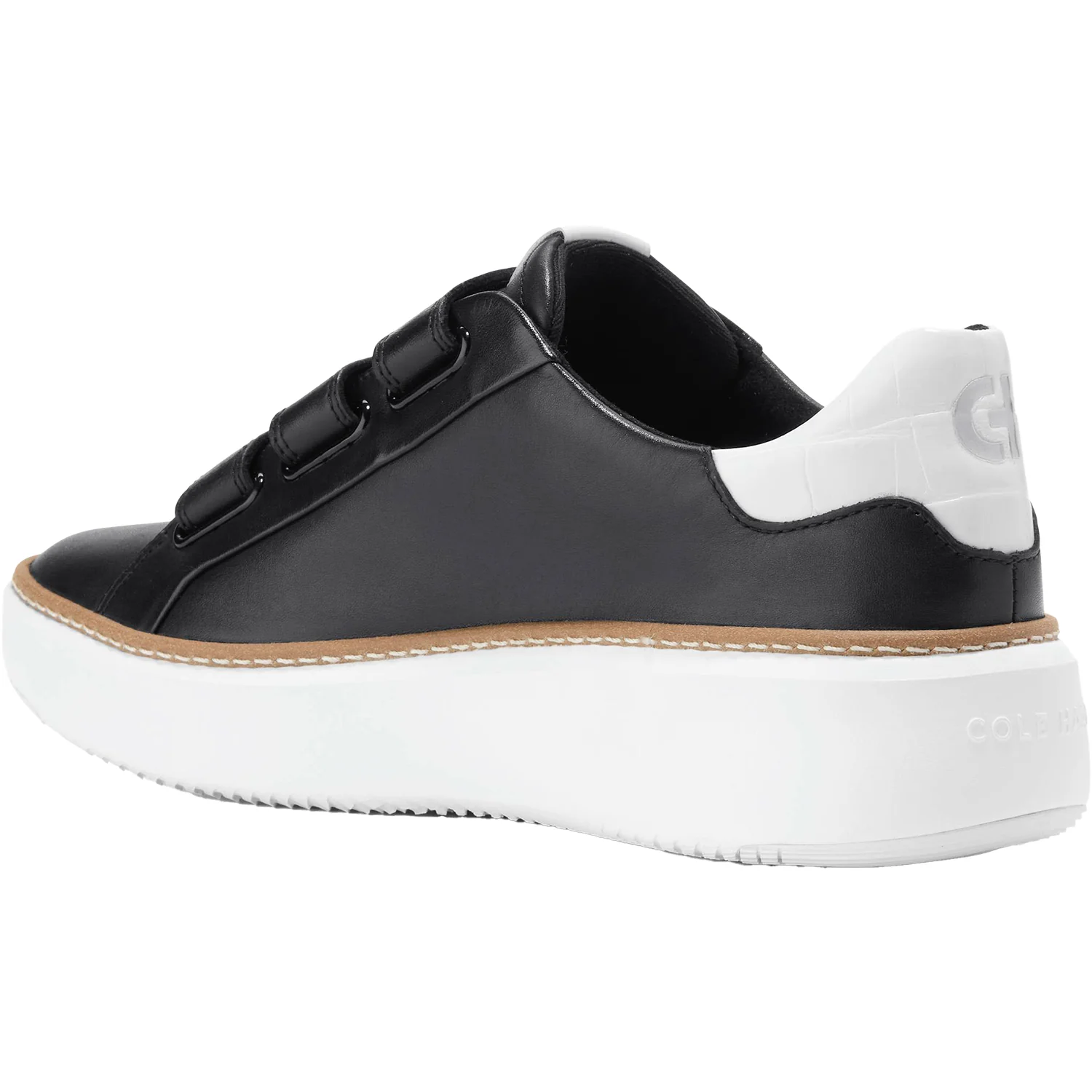 Cole Haan GrandPro Topspin Triple-Strap Women's Sneakers Black/Optic White Leather - Image 3