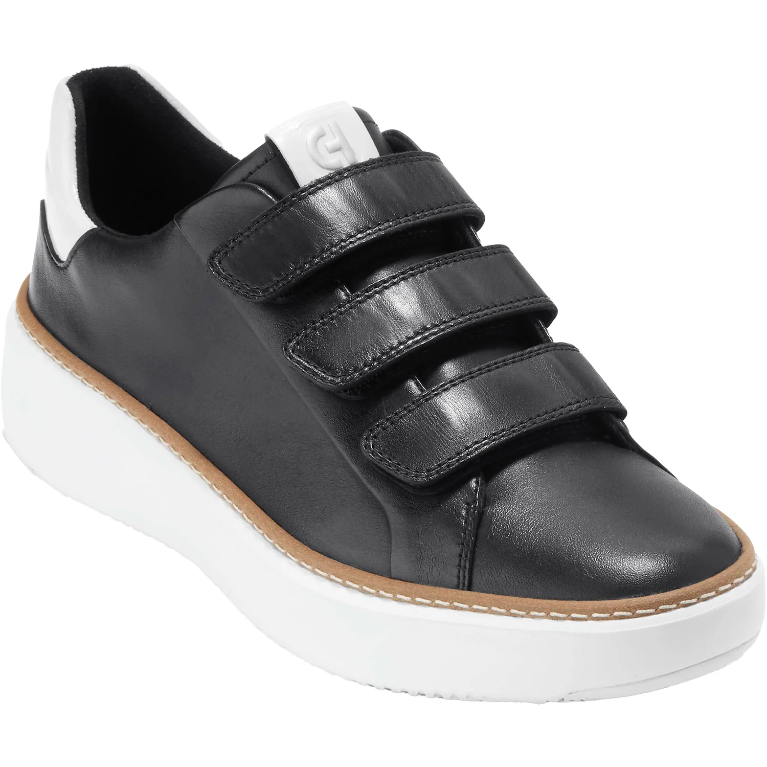 Cole Haan GrandPro Topspin Triple-Strap Women's Sneakers Black/Optic White Leather - Image 5