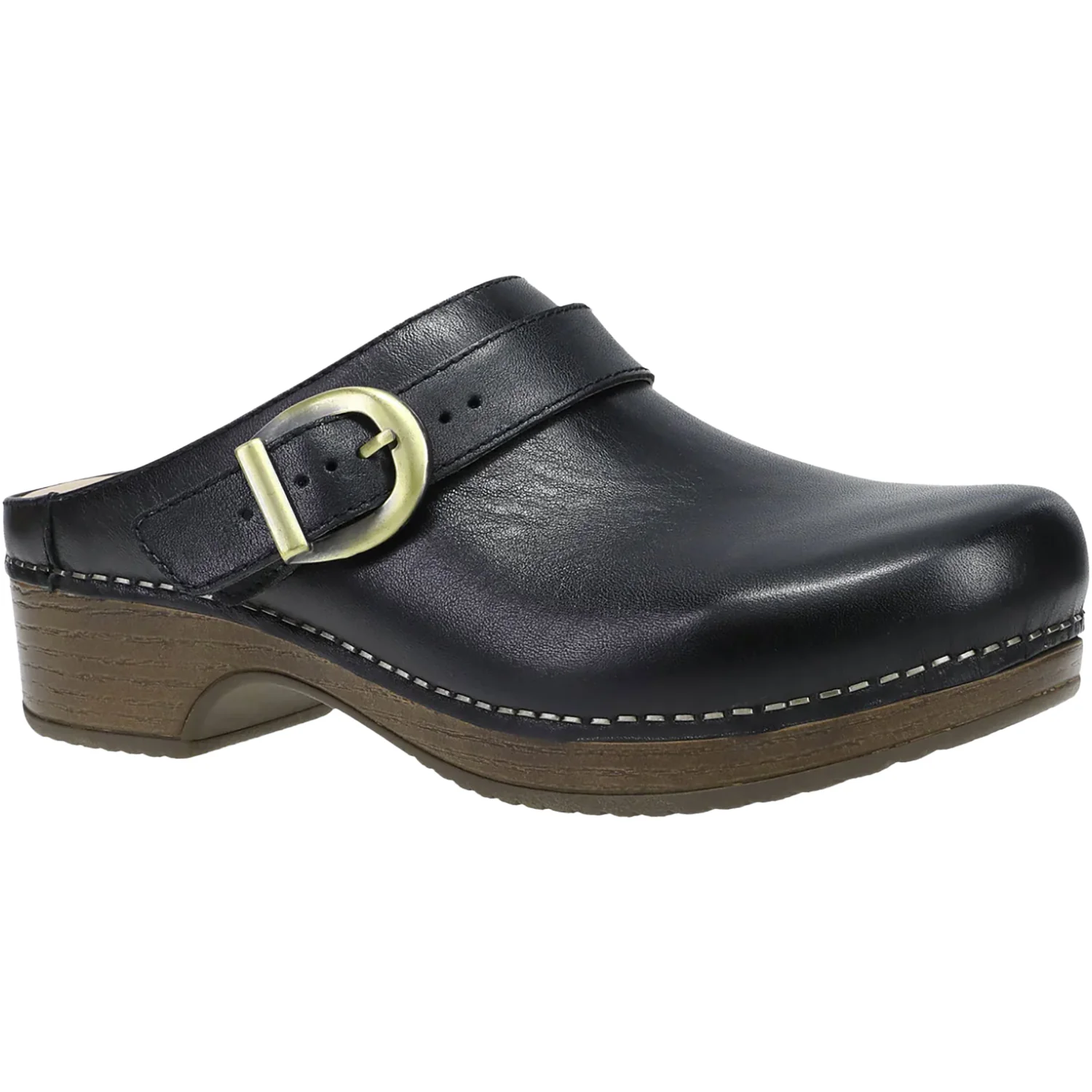 Dansko Baylor Women's Open Back Clogs Black Calf Leather