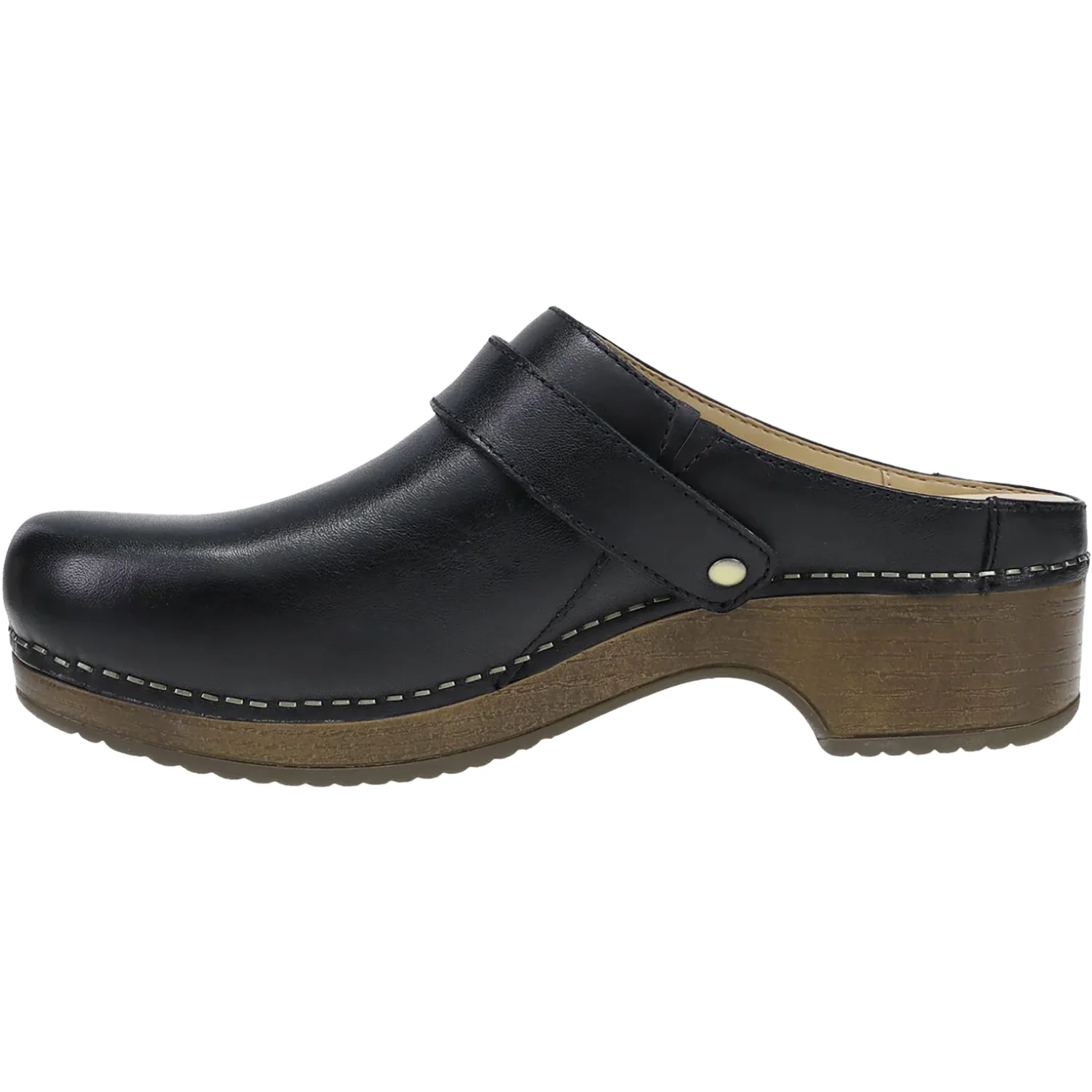 Dansko Baylor Women's Open Back Clogs Black Calf Leather - Image 3
