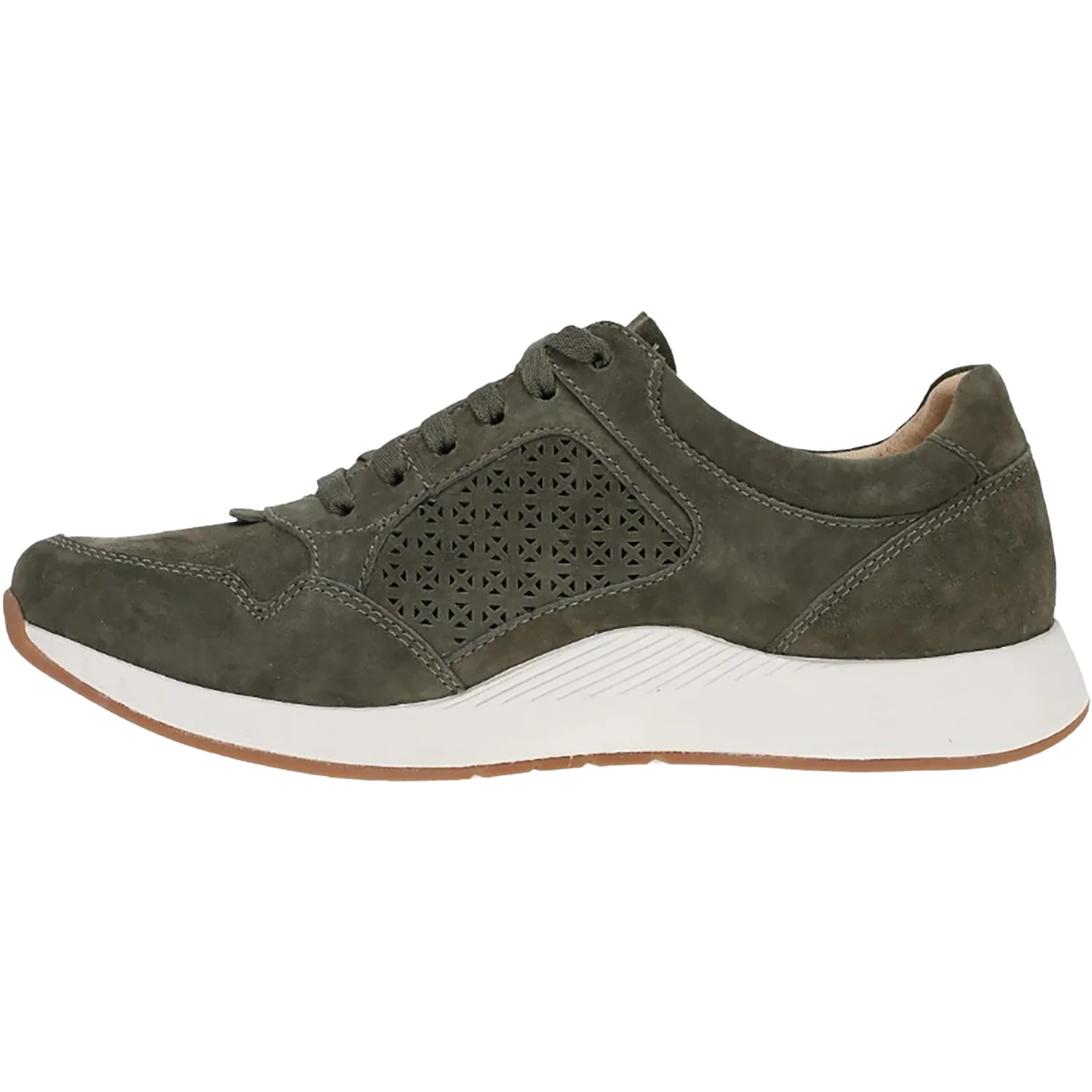 Dansko Catie Women's Sporty Lace Up Shoes Olive Suede - Image 3