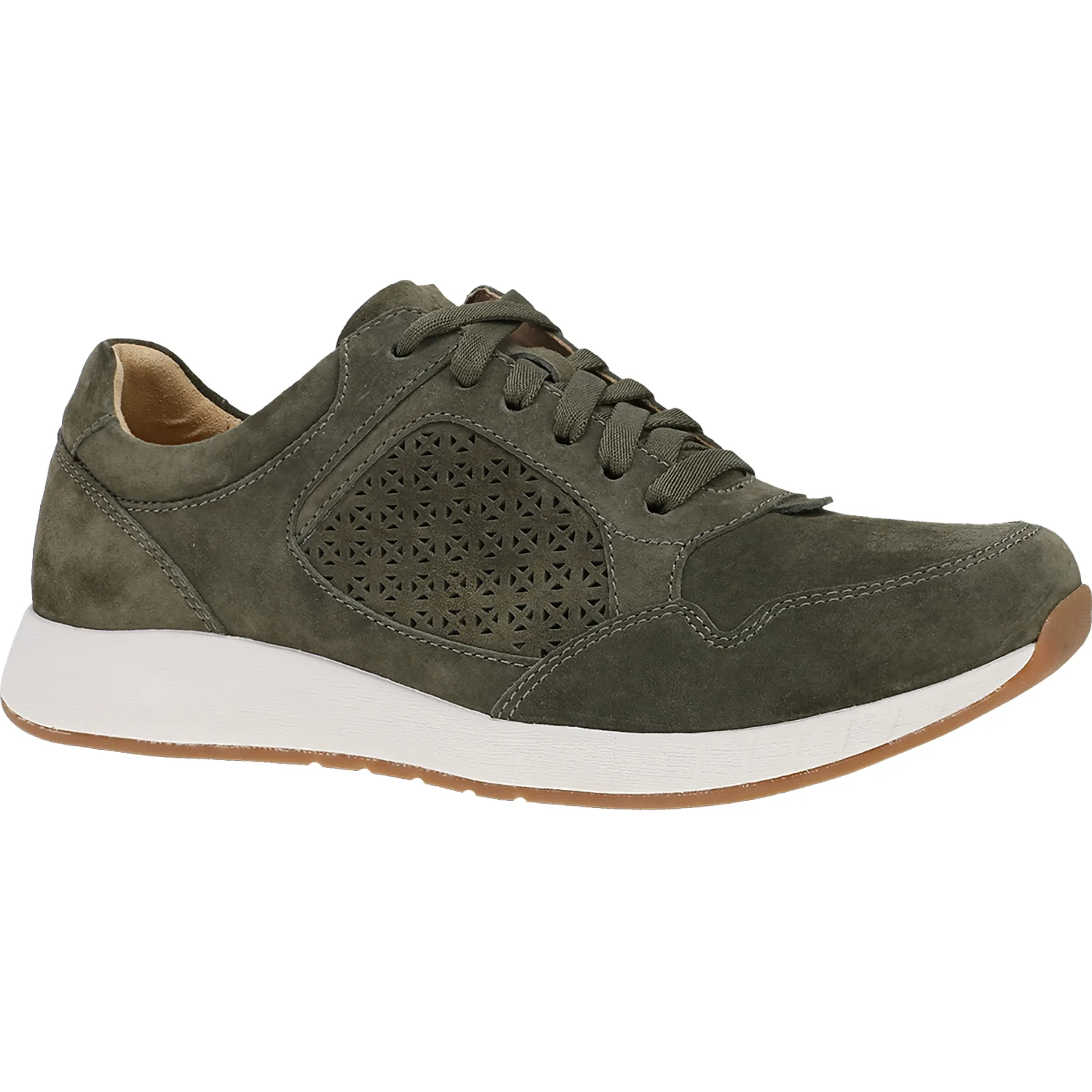 Dansko Catie Women's Sporty Lace Up Shoes Olive Suede - Image 5