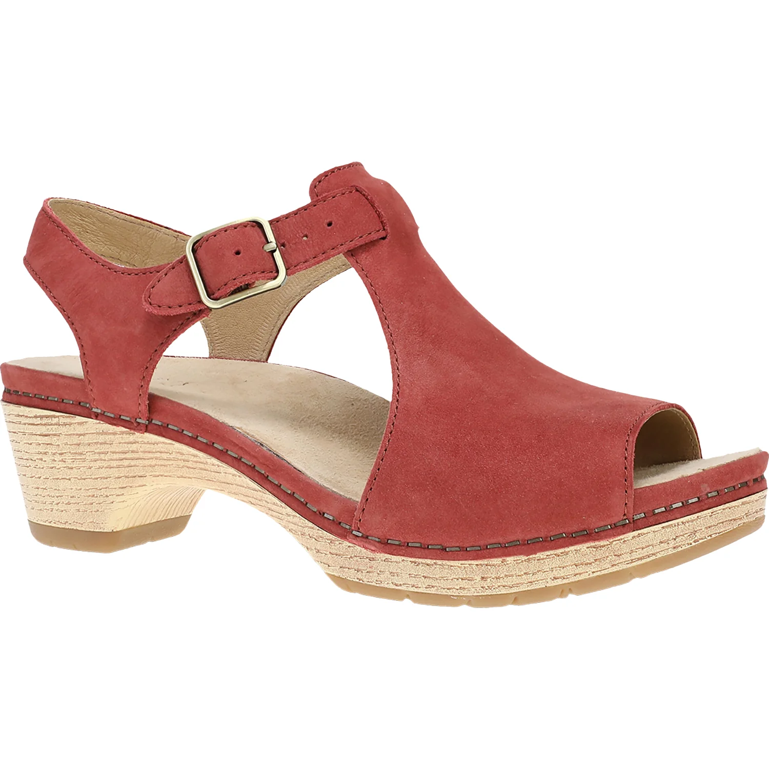 Dansko Laverne Women's Sandals Heels Paprika Nubuck - Image 5