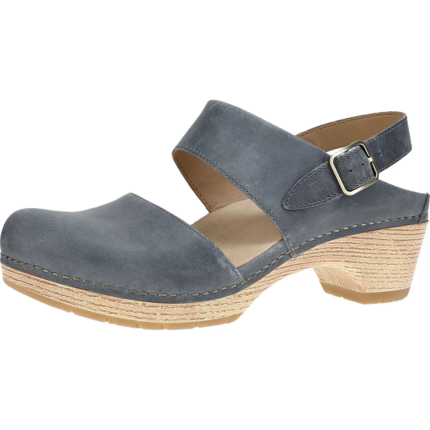 Dansko Lucia Women's MJ Sandals Denim Oiled Pull Up Leather - Image 3