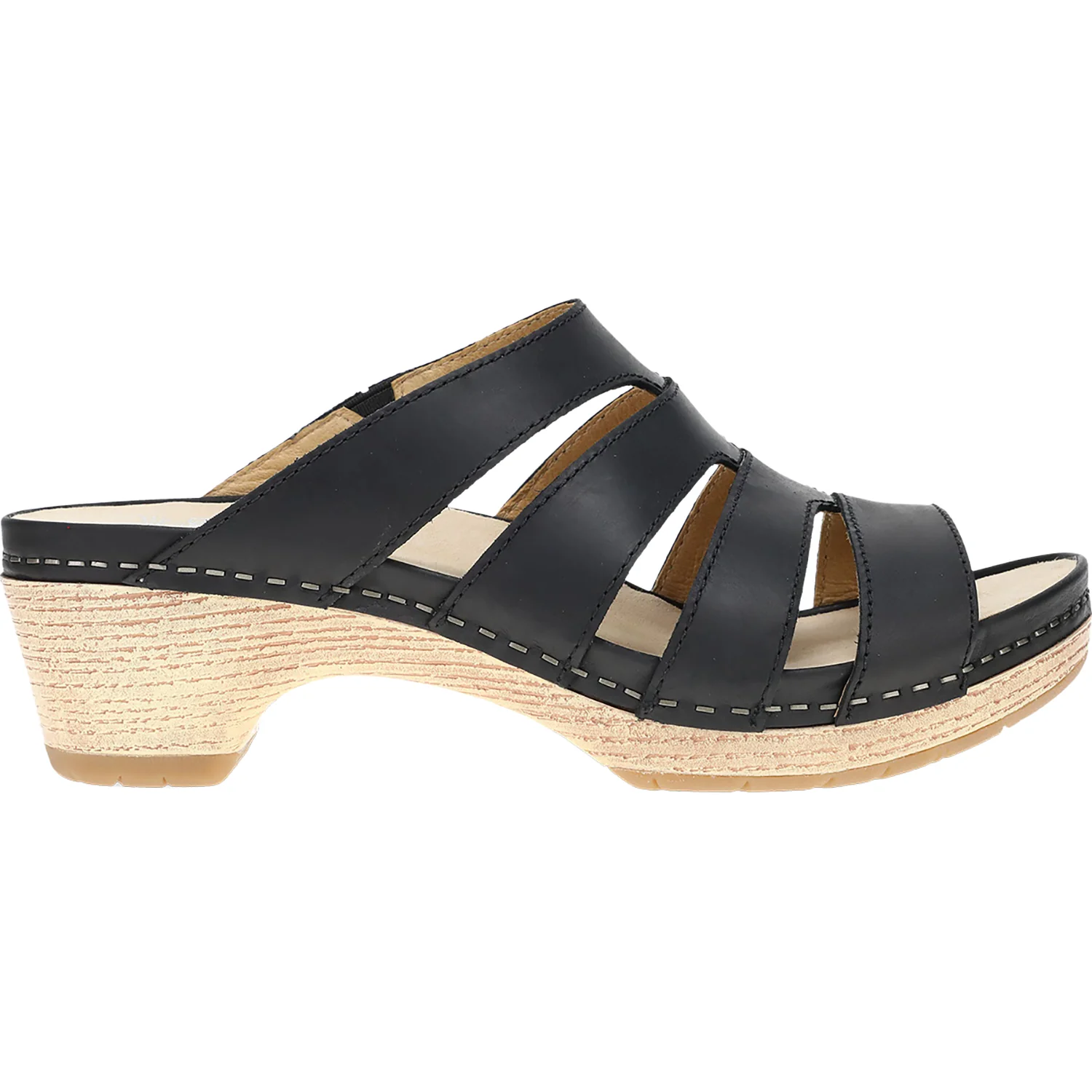 Dansko Lyndi Women's Slide Sandals Black Oiled Pull Up Leather