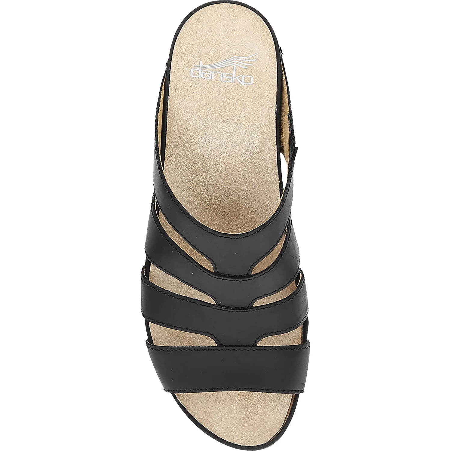 Dansko Lyndi Women's Slide Sandals Black Oiled Pull Up Leather - Image 2