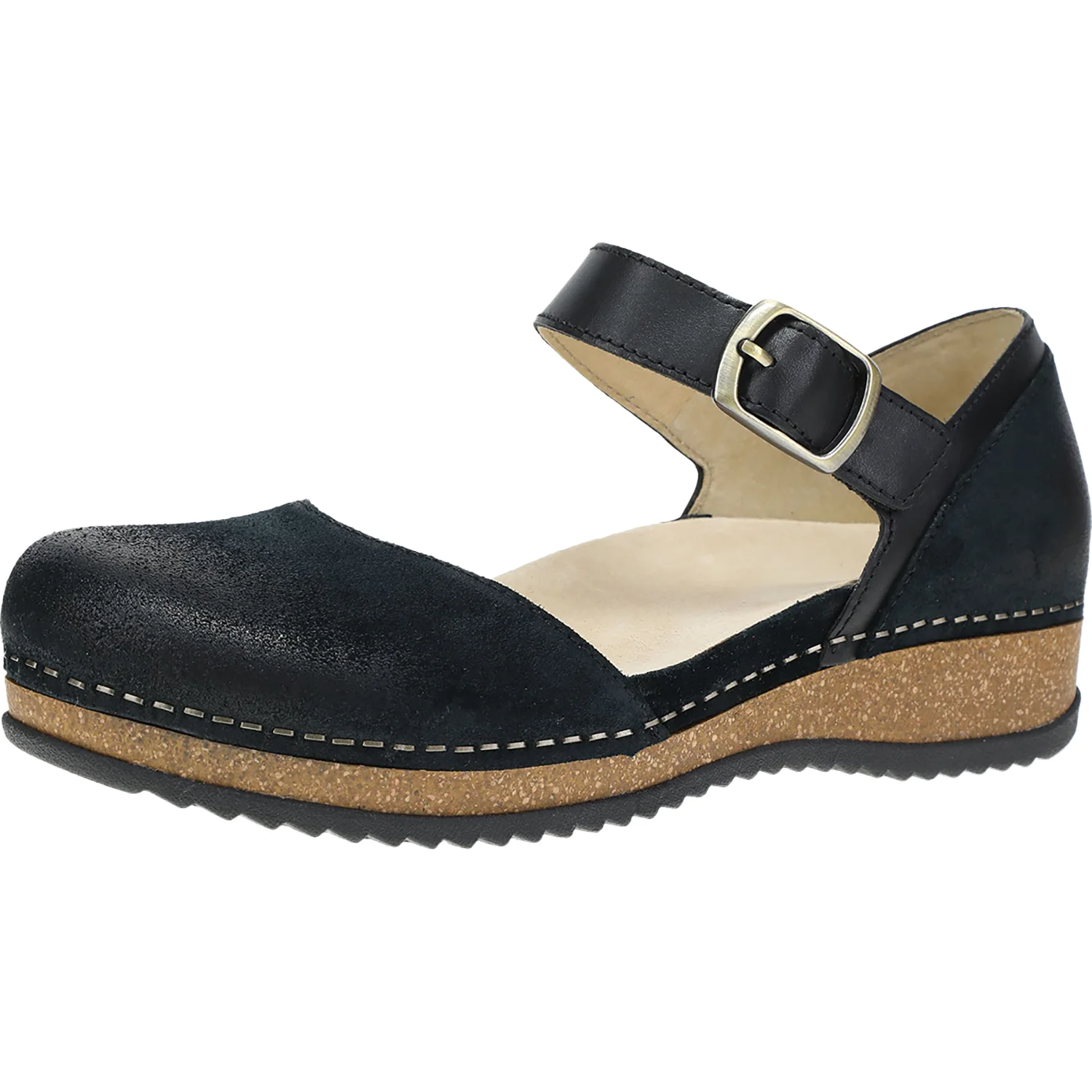 Dansko Mae Women's Mary Janes Traditional Black Burnished Suede - Image 3