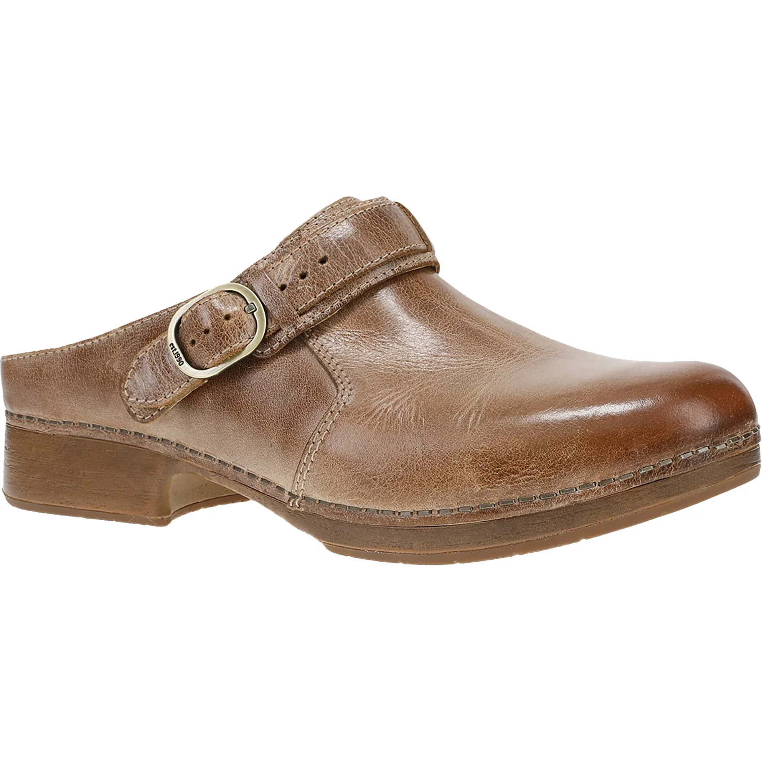Dansko Millie Women's Open Back Clogs Tan Waxy Brush Off - Image 3
