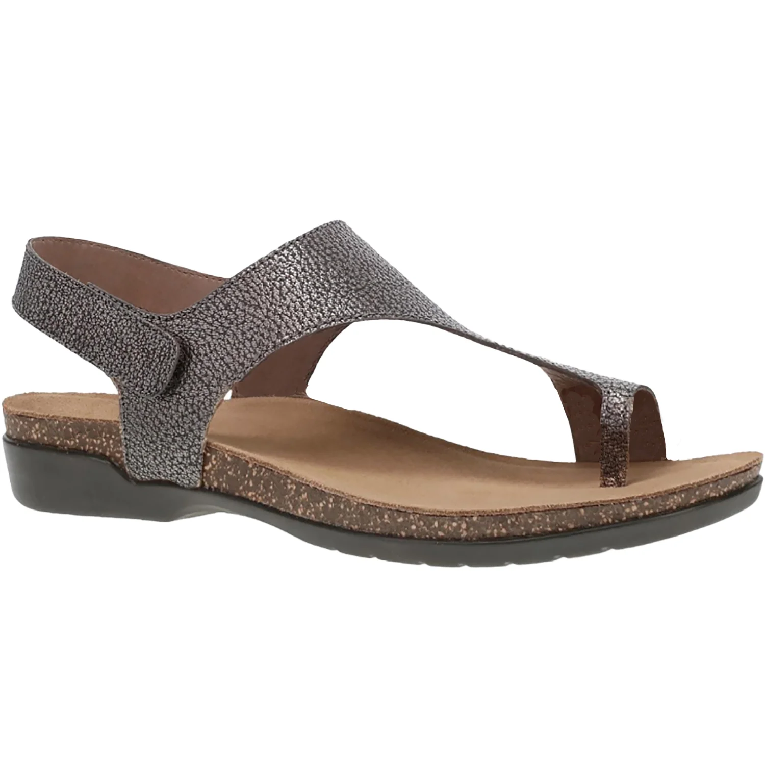 Dansko Reece Women's Thong Sandals Pewter Metallic Leather