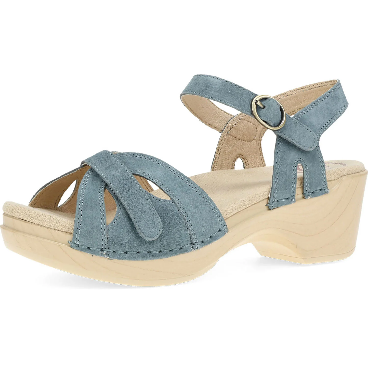 Dansko Season Women's Backstrap Sandals Denim Suede - Image 3