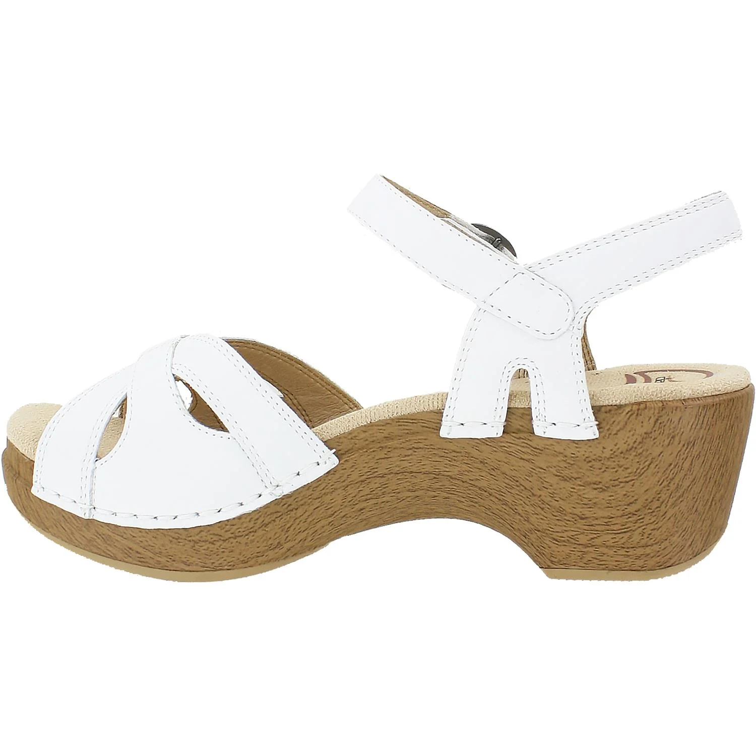 Dansko Season Women's Ankle Strap Sandals White Full Grain Leather - Image 3