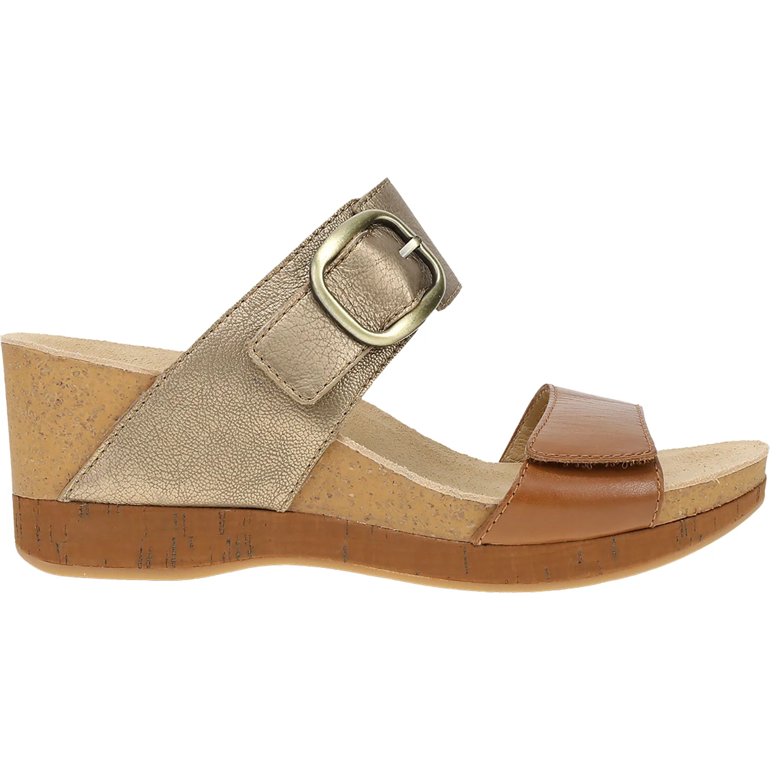 Dansko Shannon Women's Wedge Sandals Gold/Tan Leather