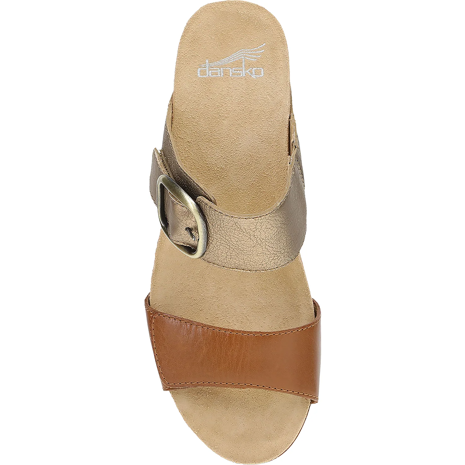 Dansko Shannon Women's Wedge Sandals Gold/Tan Leather - Image 2