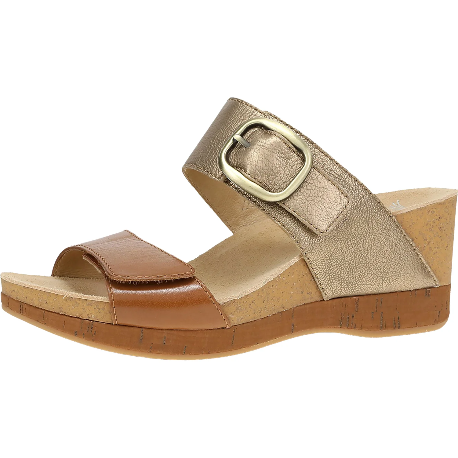 Dansko Shannon Women's Wedge Sandals Gold/Tan Leather - Image 3