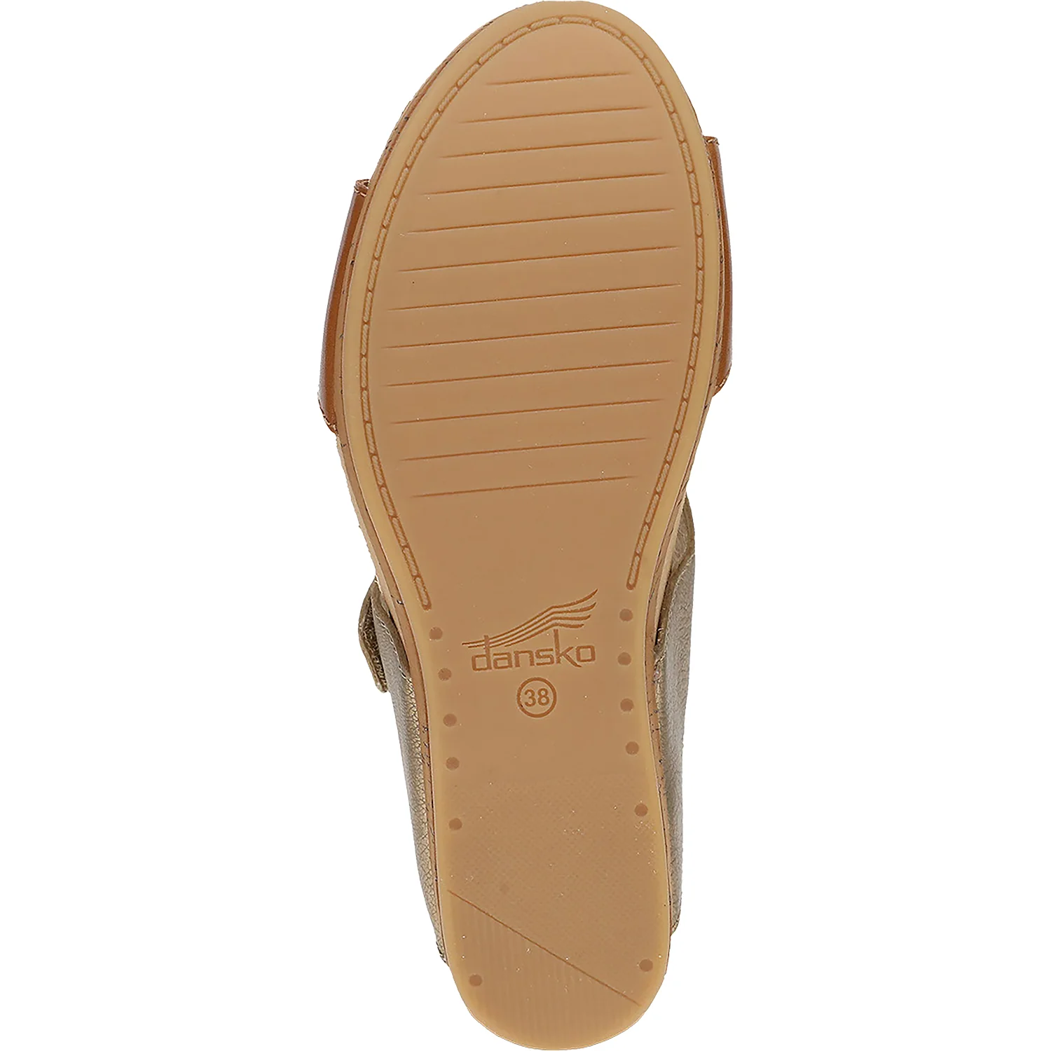 Dansko Shannon Women's Wedge Sandals Gold/Tan Leather - Image 4