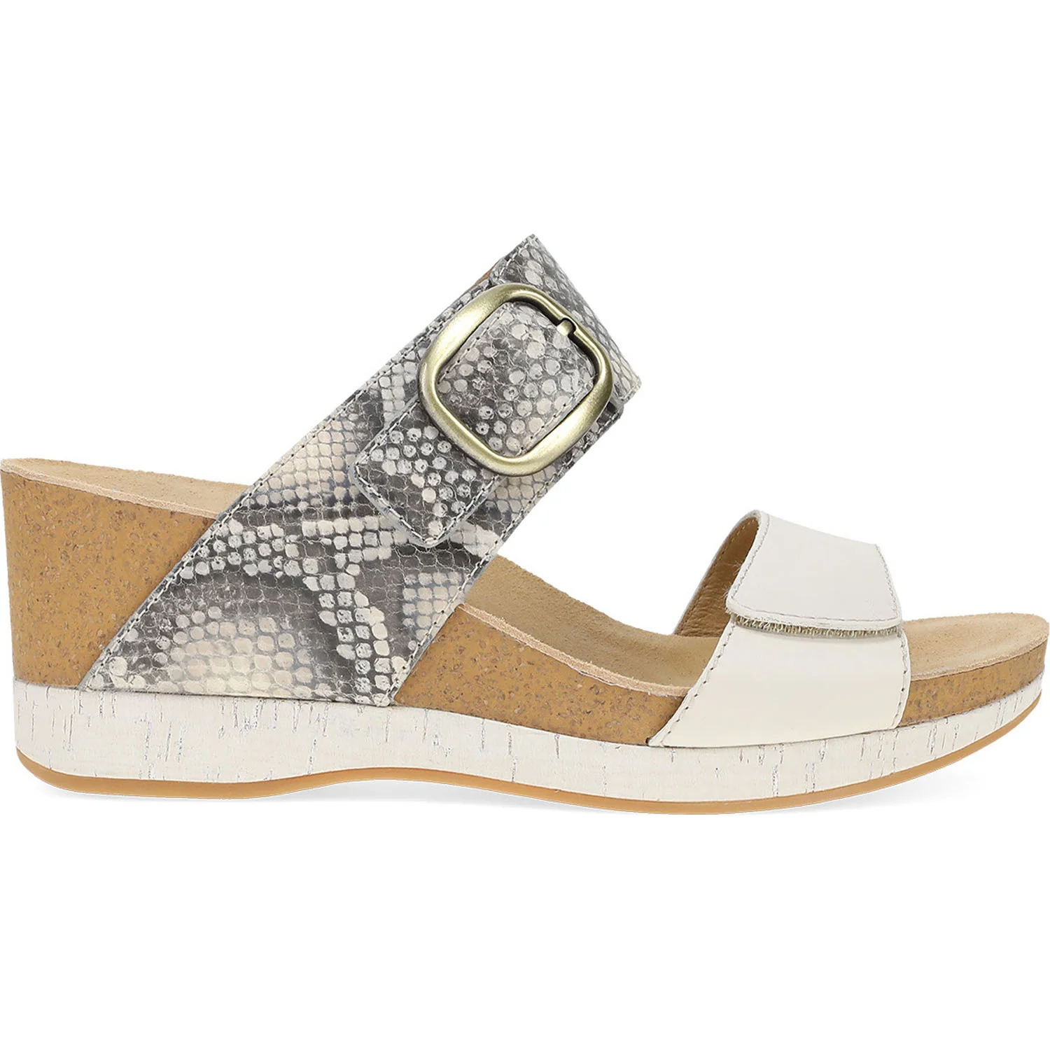 Dansko Shannon Women's Wedge Sandals Snake/Ivory Leather