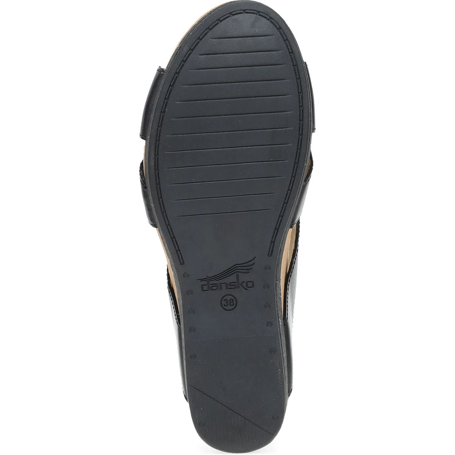 Dansko Shyla Women's Wedge Sandals Black Burnished Nappa Leather - Image 4