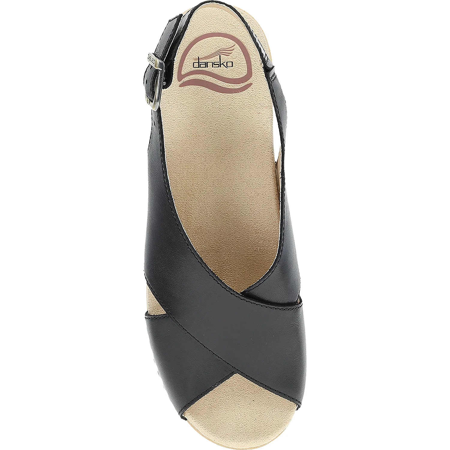 Dansko Sloane Women's Wedge Sandals Black Calf Leather - Image 2
