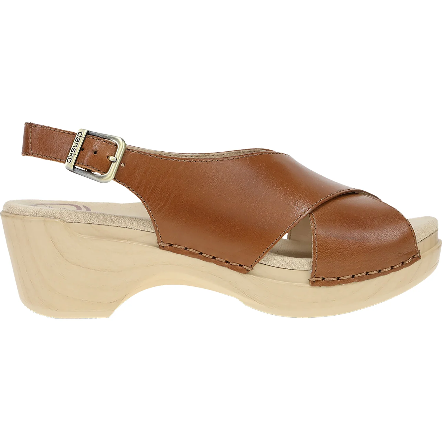 Dansko Sloane Women's Wedge Sandals Tan Calf Leather
