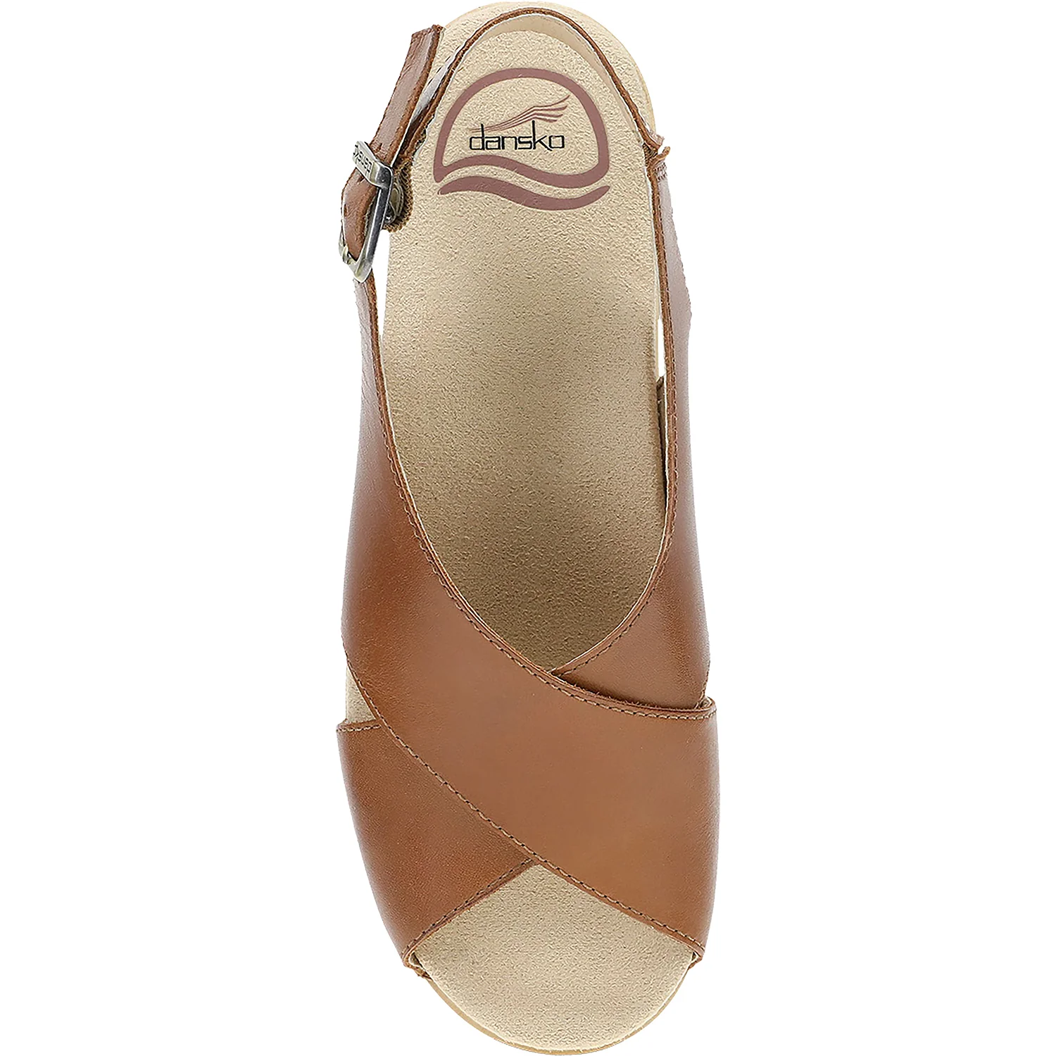 Dansko Sloane Women's Wedge Sandals Tan Calf Leather - Image 2