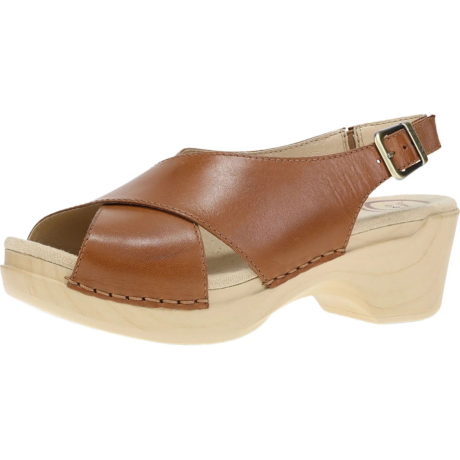 Dansko Sloane Women's Wedge Sandals Tan Calf Leather - Image 3
