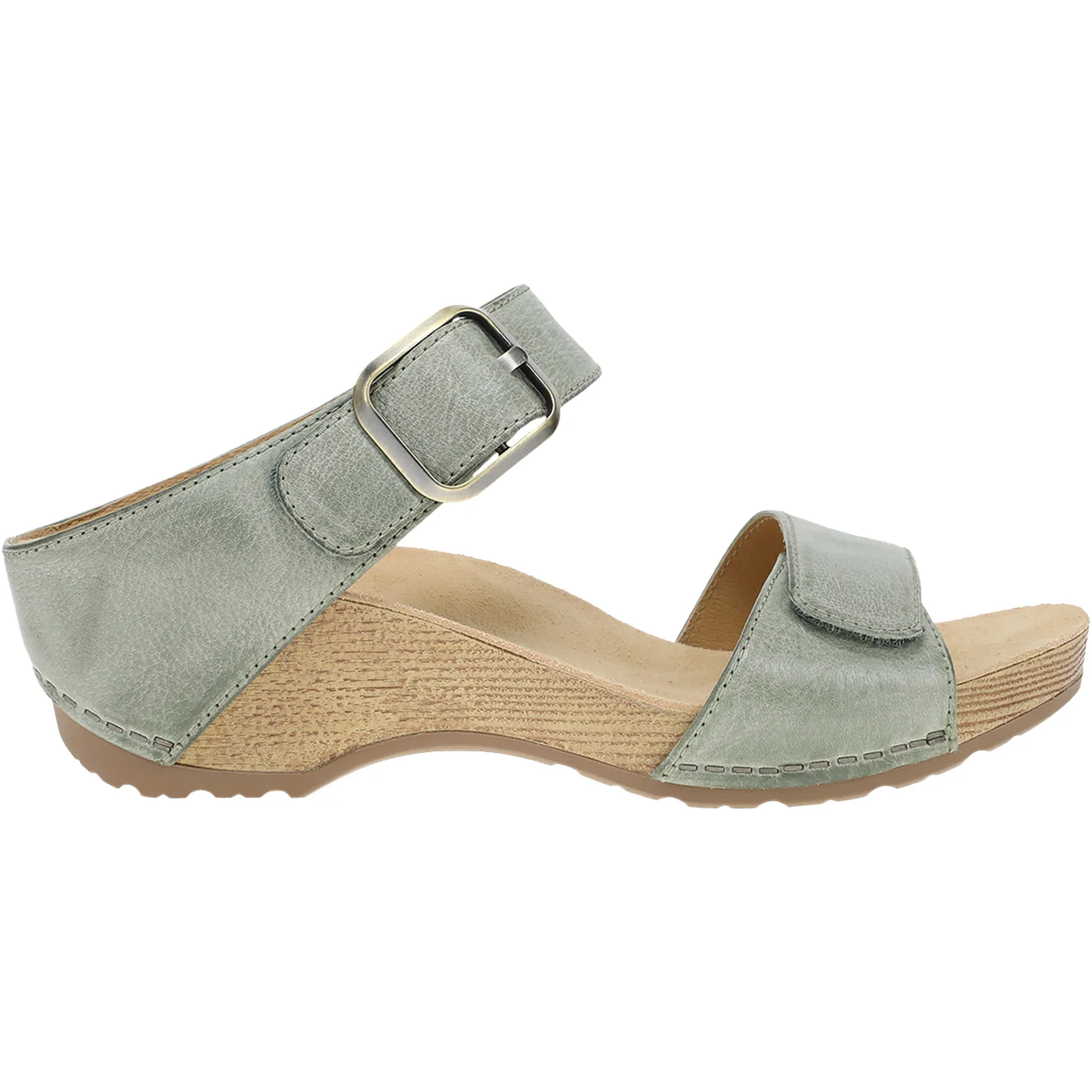 Dansko Tanya Women's Wedge Heel Slide Sandals Sage Milled Burnished Leather