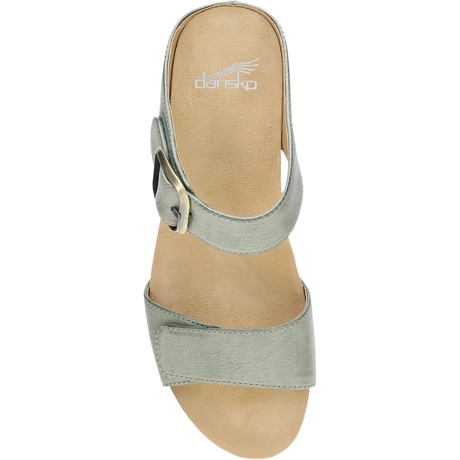 Dansko Tanya Women's Wedge Heel Slide Sandals Sage Milled Burnished Leather - Image 2