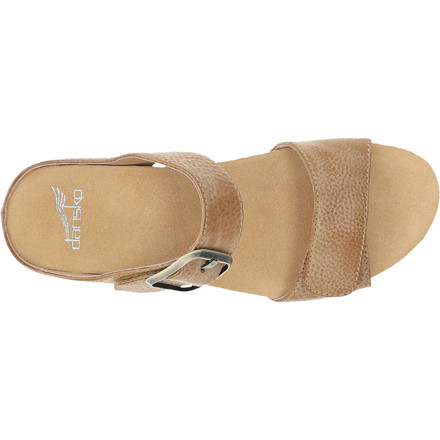 Dansko Tanya Women's Wedge Heel Slide Sandals Tan Milled Burnished Leather - Image 2