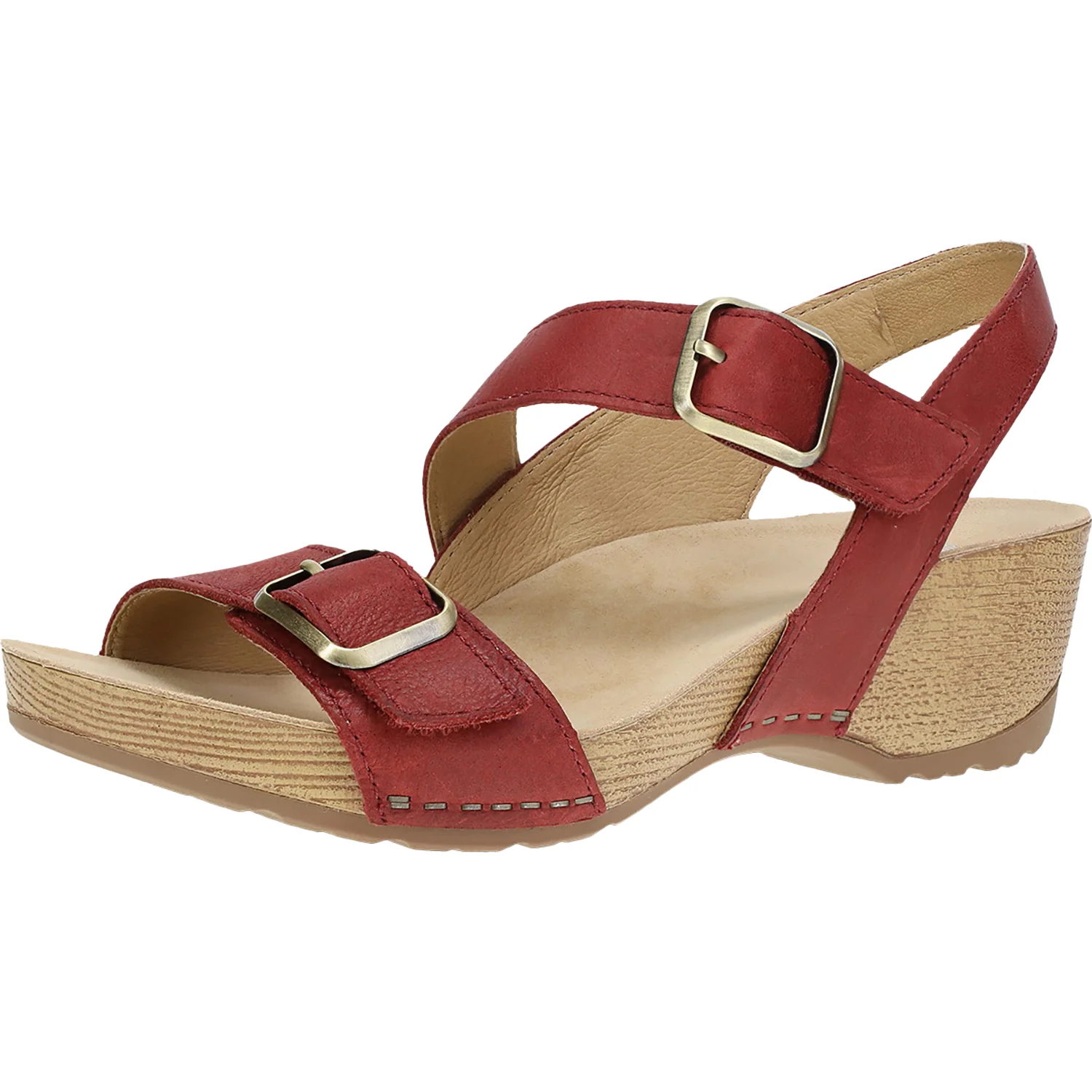 Dansko Trinity Women's Wedge Sandals Cayenne Burnished Nubuck - Image 3