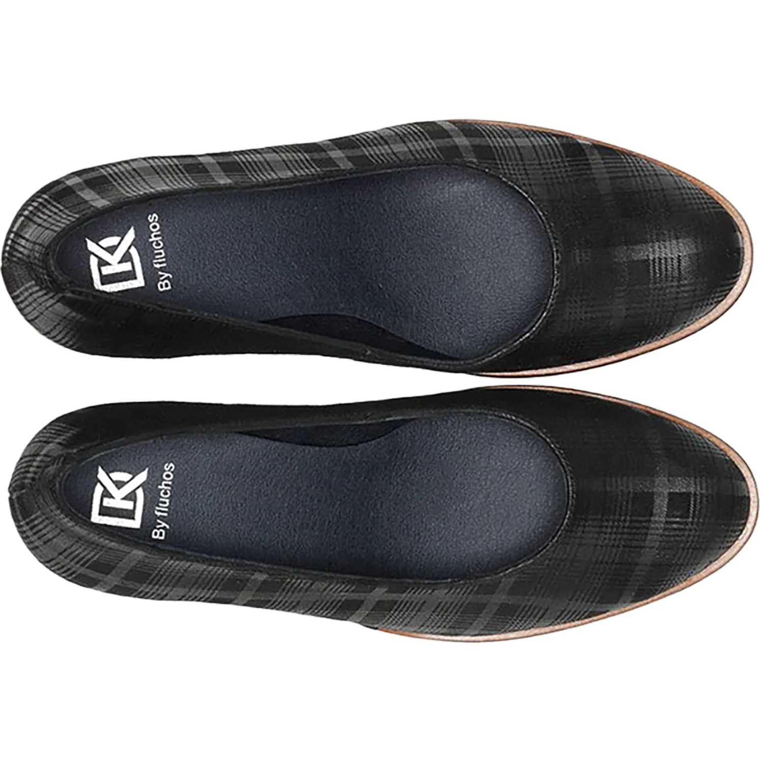 Women's Dorking Opium D7976 Black Plaid Leather - Image 2