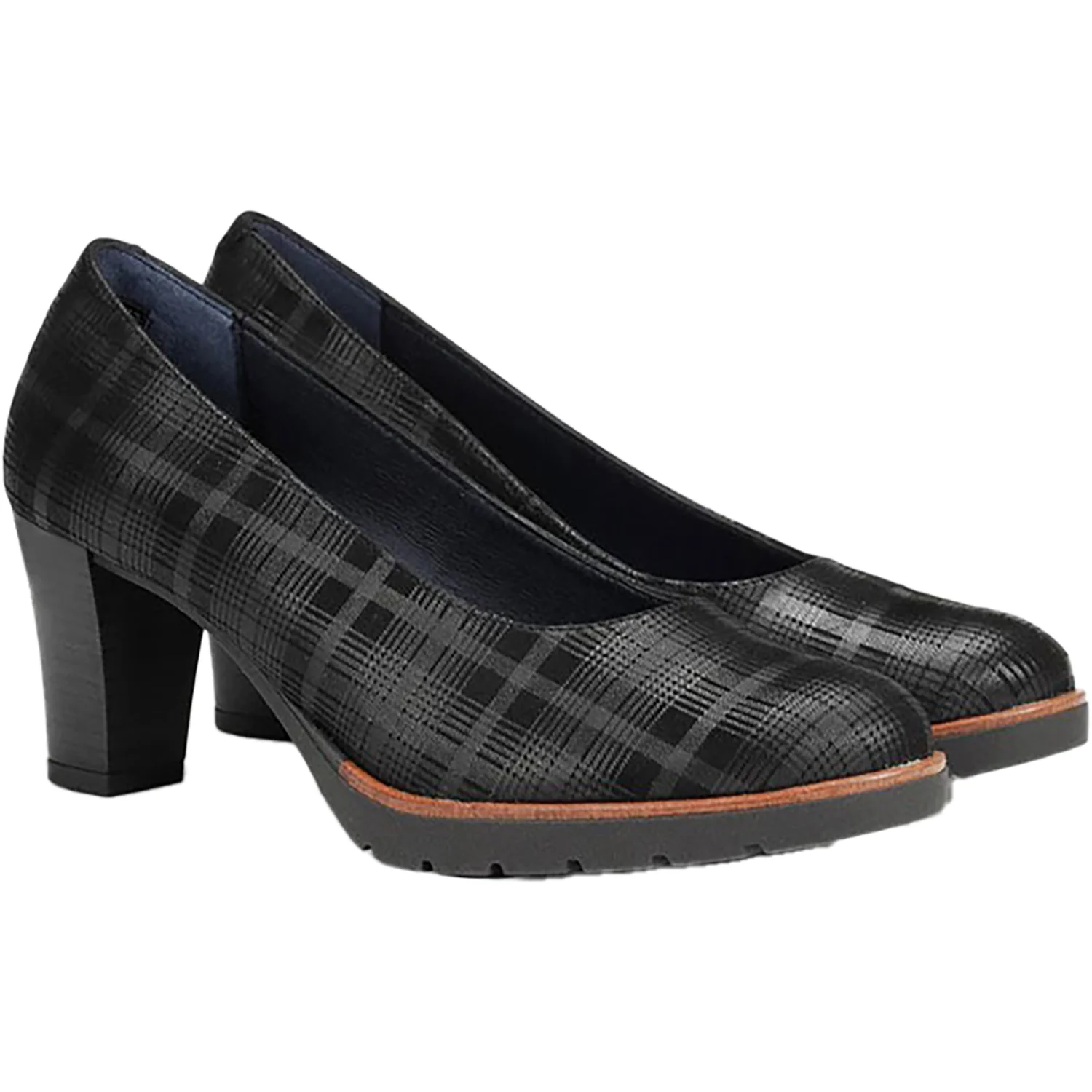 Women's Dorking Opium D7976 Black Plaid Leather - Image 5