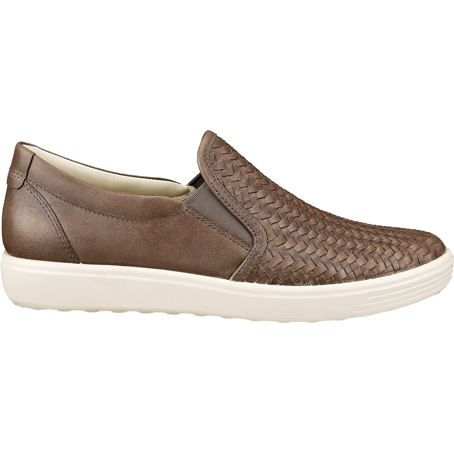 Ecco Soft 7 Woven Women's Sneakers Taupe Leather