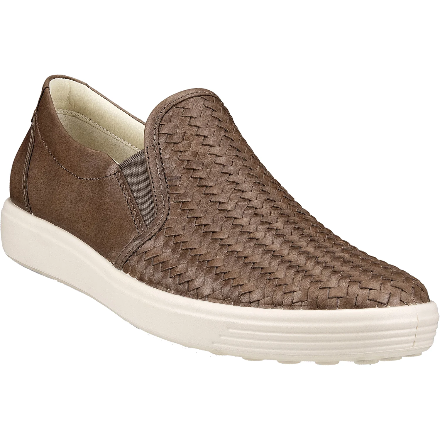 Ecco Soft 7 Woven Women's Sneakers Taupe Leather - Image 2