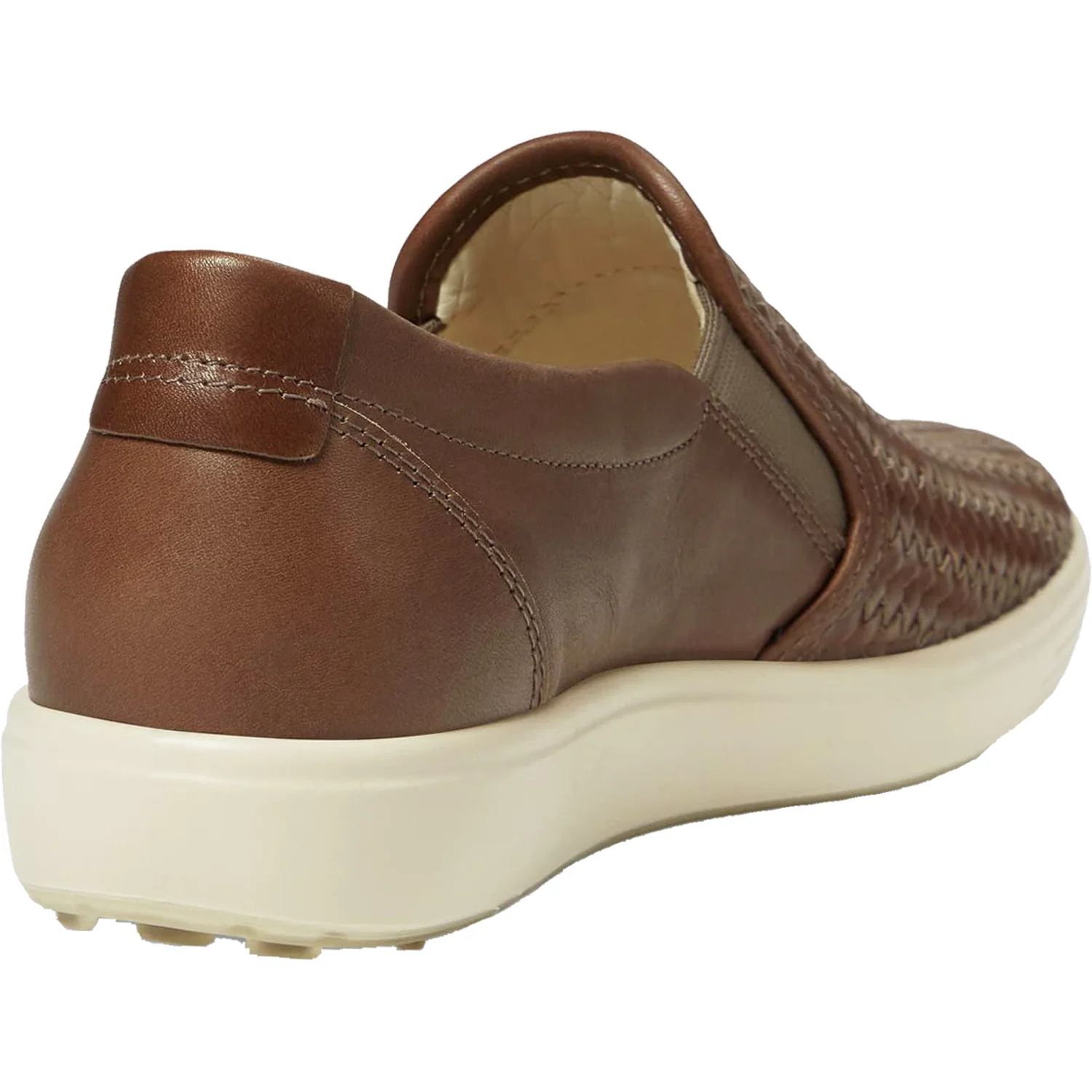 Ecco Soft 7 Woven Women's Sneakers Taupe Leather - Image 3