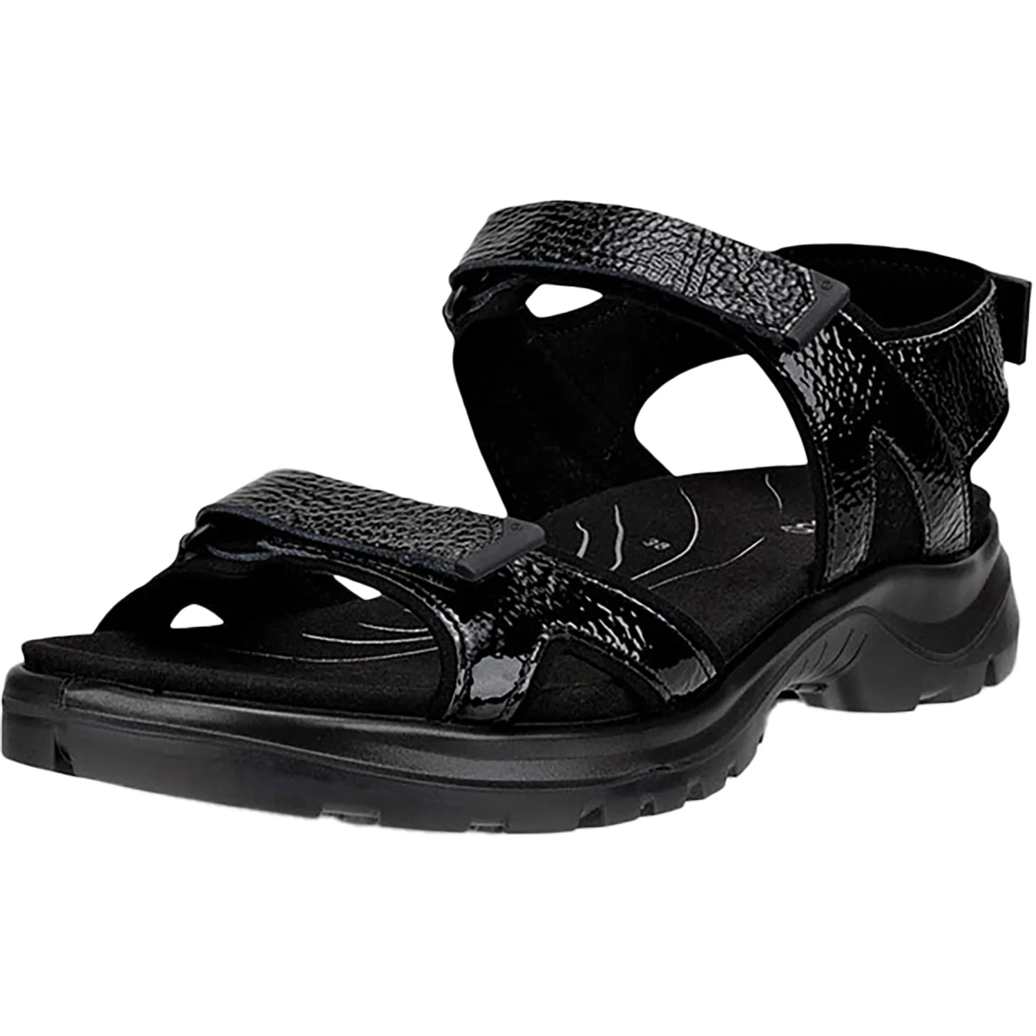 Ecco Yucatan 20 3s Women's Sandals Black Crinkle Patent - Image 2