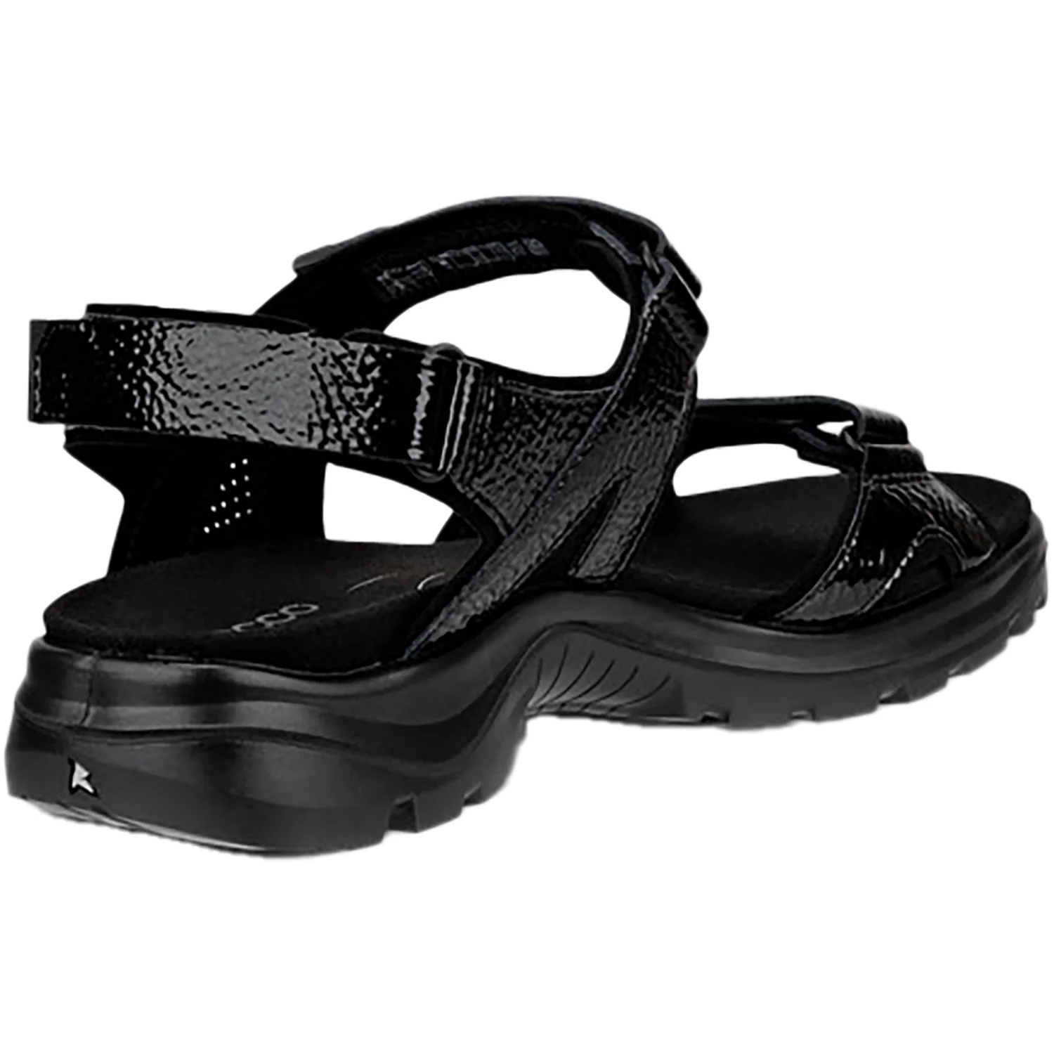Ecco Yucatan 20 3s Women's Sandals Black Crinkle Patent - Image 3