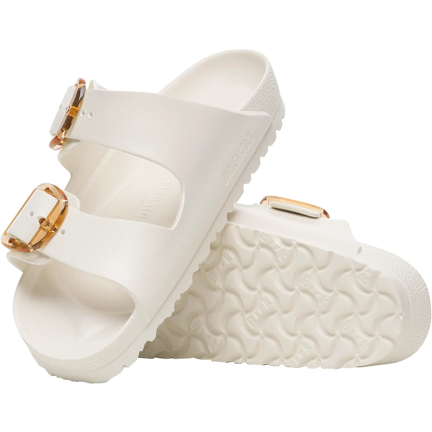 Eva Big Buckle Arizona Women's Recovery Sandals Eggshell - Image 3