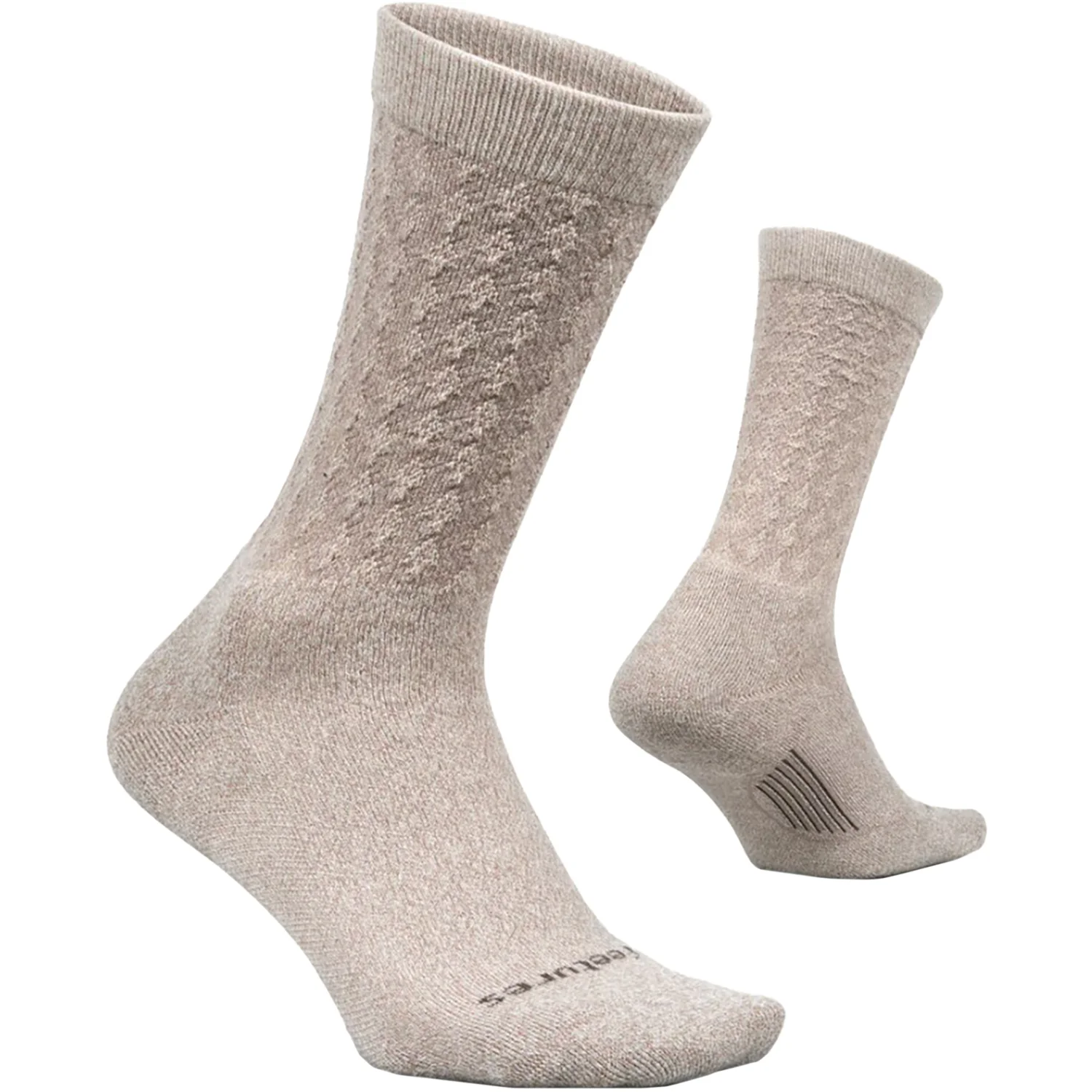 Feetures Everyday Max Cushion Crew Women's Athletic Shoes Socks Plush Taupe - Image 2