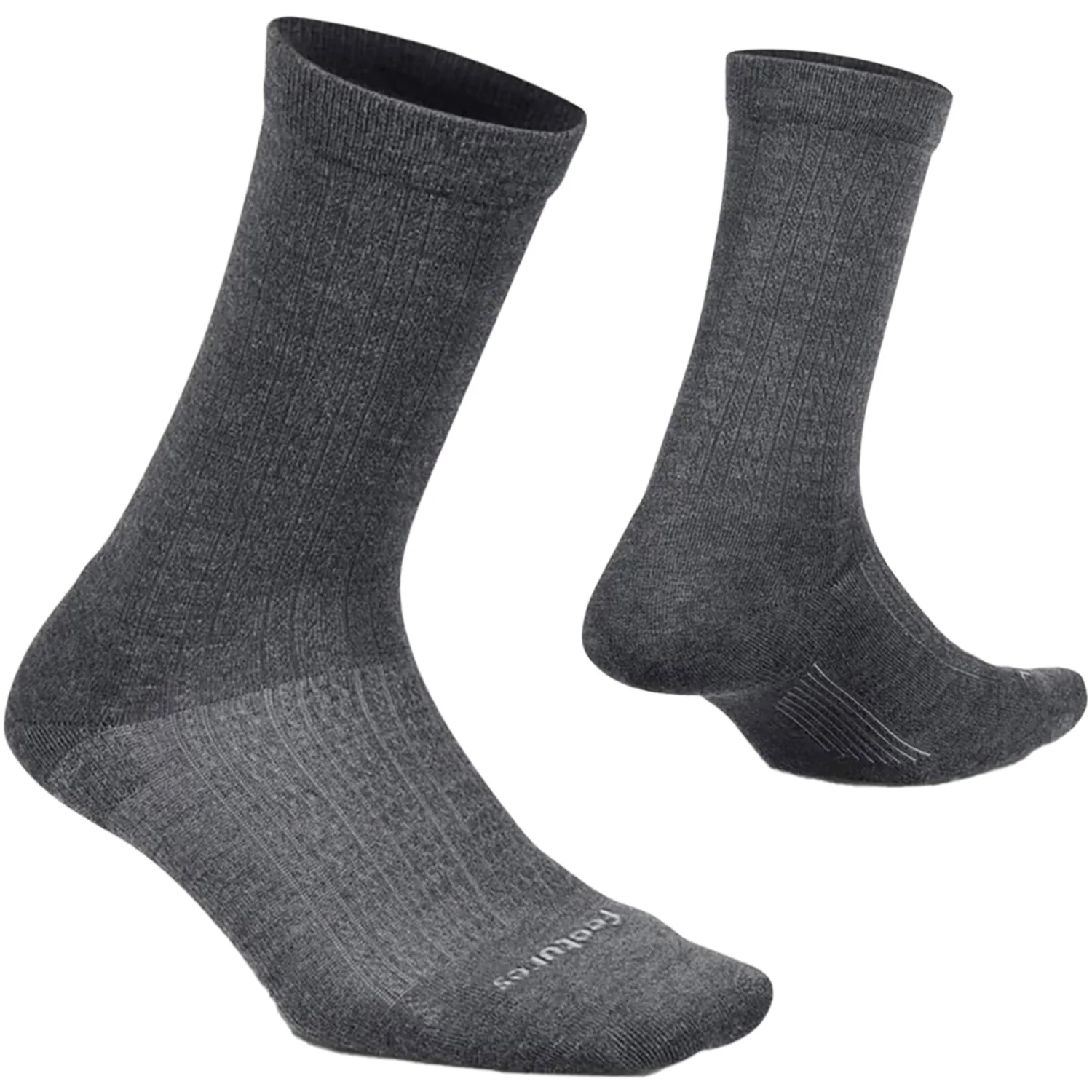 Feetures Texture Crew Women's Athletic Shoes Socks Grey - Image 2