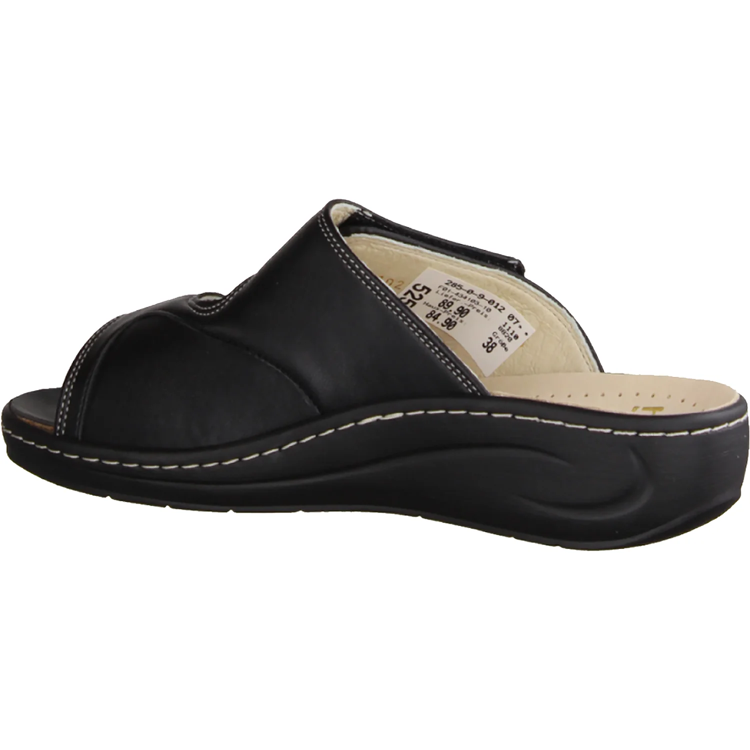 Fidelio 43-4103 Linz 2 Women's Slide Sandals Black Leather - Image 3