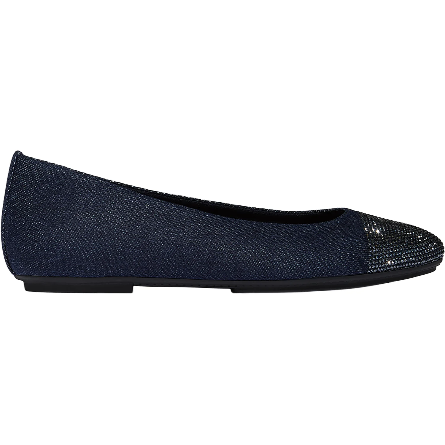FitFlop Delicato Crystal Cap-Toe Ballet Flat Women's Flats Denim