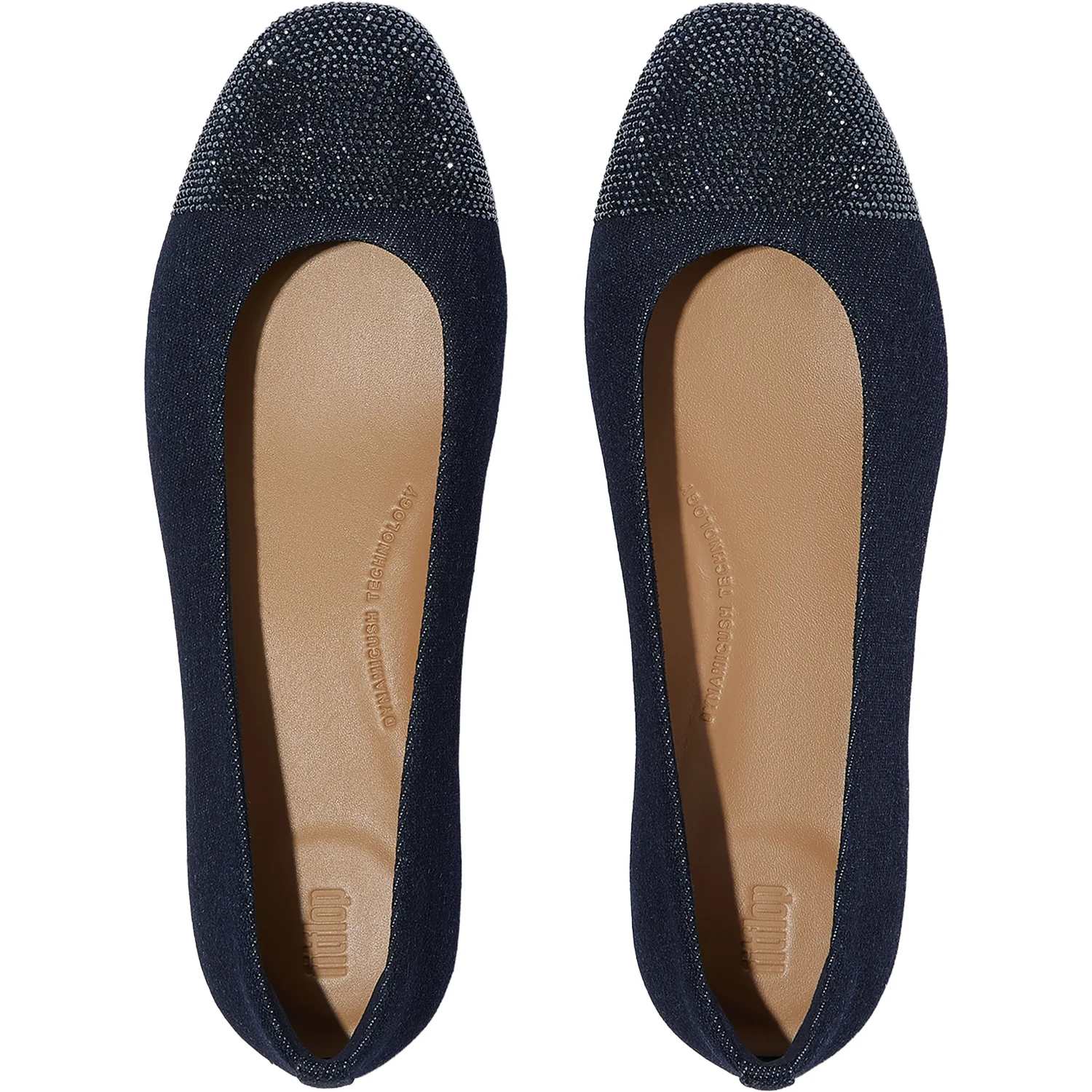 FitFlop Delicato Crystal Cap-Toe Ballet Flat Women's Flats Denim - Image 2