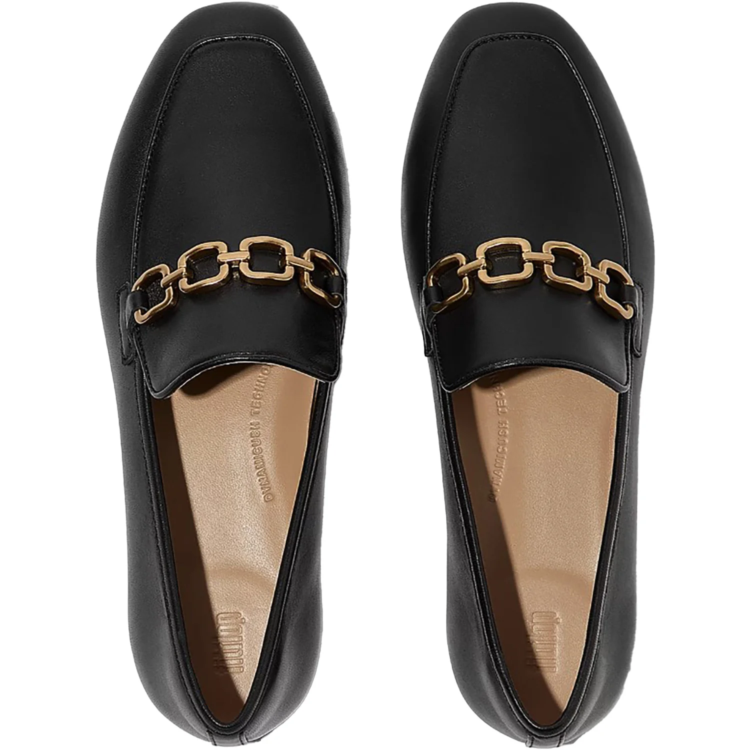 Fitflop Delicato Square-Chain Soft Loafer Women's Dress Flats Black - Image 2