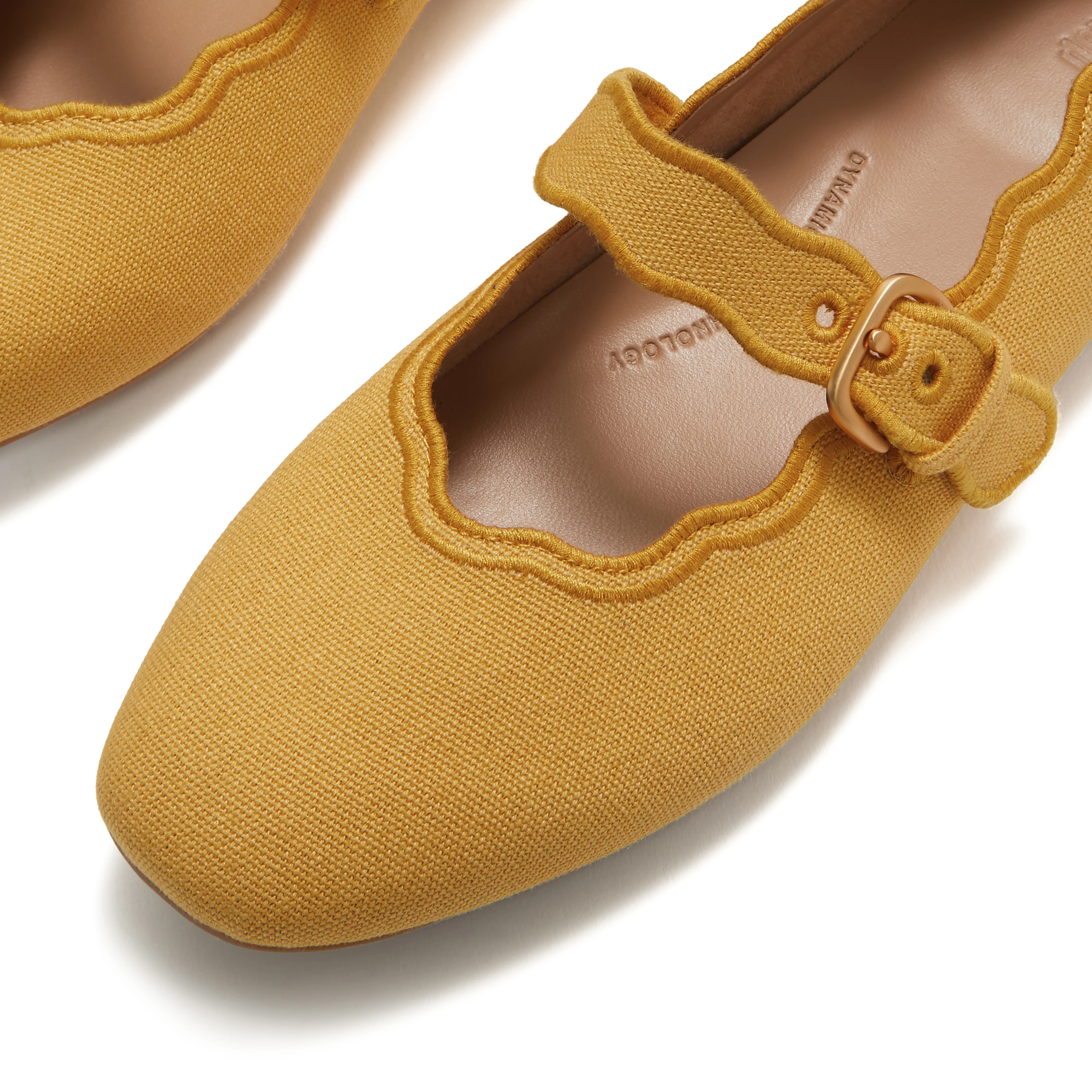FitFlop Delicato Wave-Edge Canvas Women's Mary Jane Flats Turmeric - Image 5