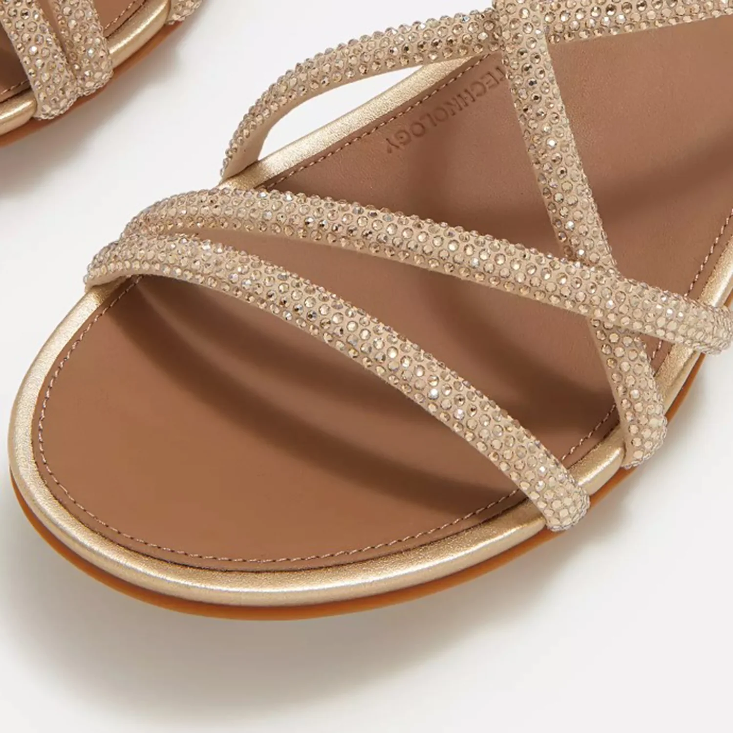 FitFlop Gracie Crystal Strappy Back-Strap Sandal Women's Dress Sandals Platino - Image 5