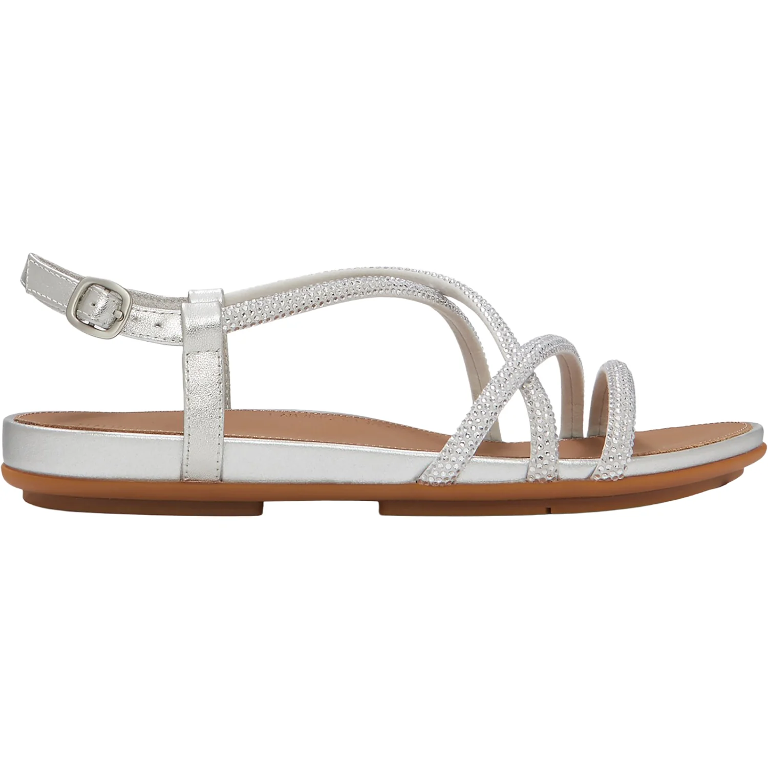 FitFlop Gracie Crystal Strappy Back-Strap Sandal Women's Dress Sandals Silver