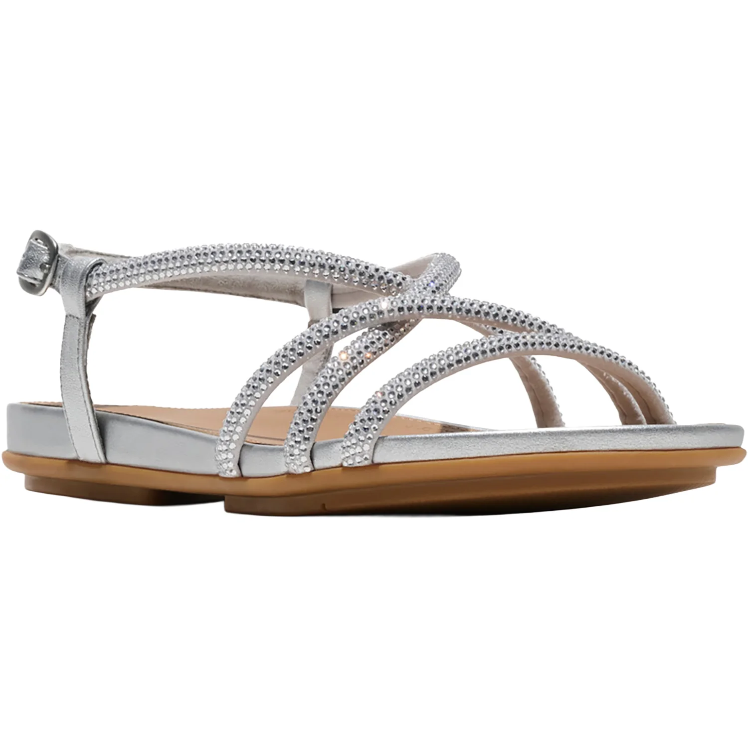 FitFlop Gracie Crystal Strappy Back-Strap Sandal Women's Dress Sandals Silver - Image 4